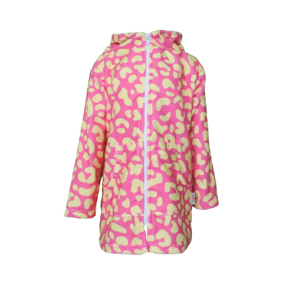 Pink Yellow Leopard Print | Hooded Towel