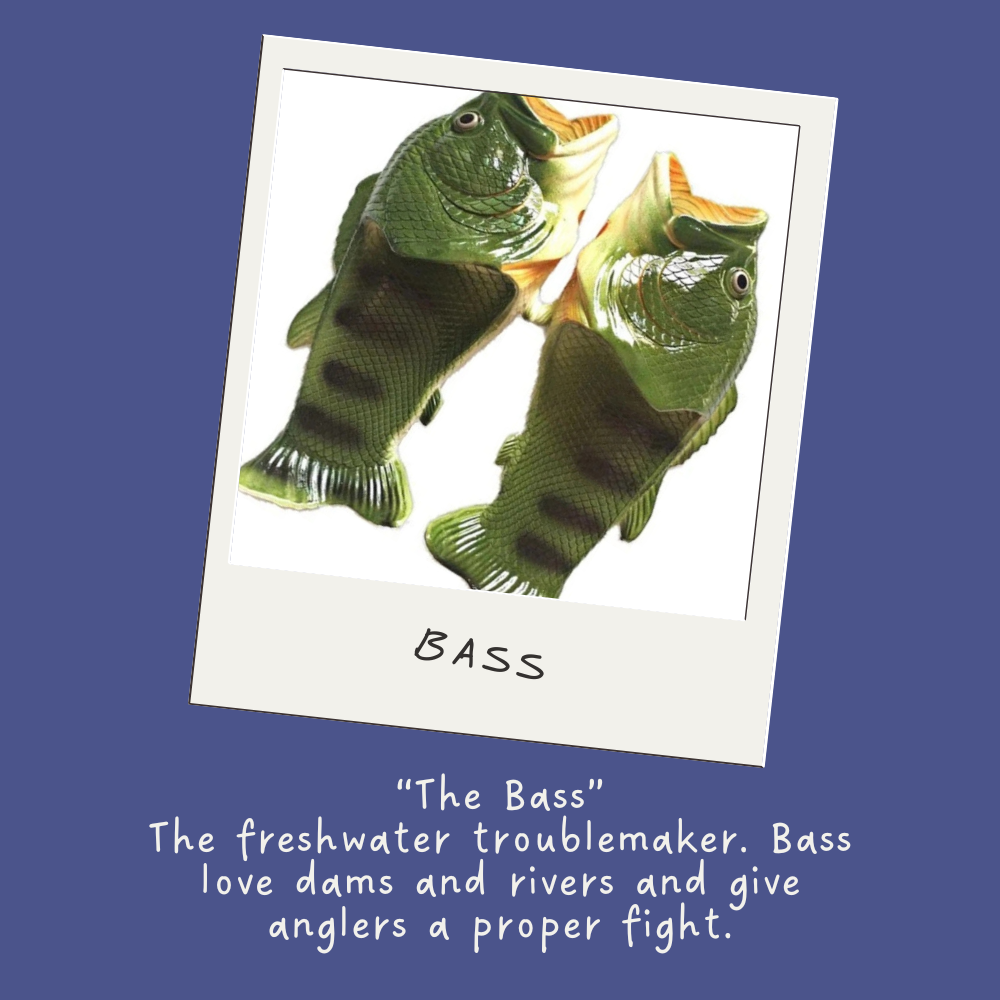 Green Bass| Fish Flip Flop Slops/ Slippers