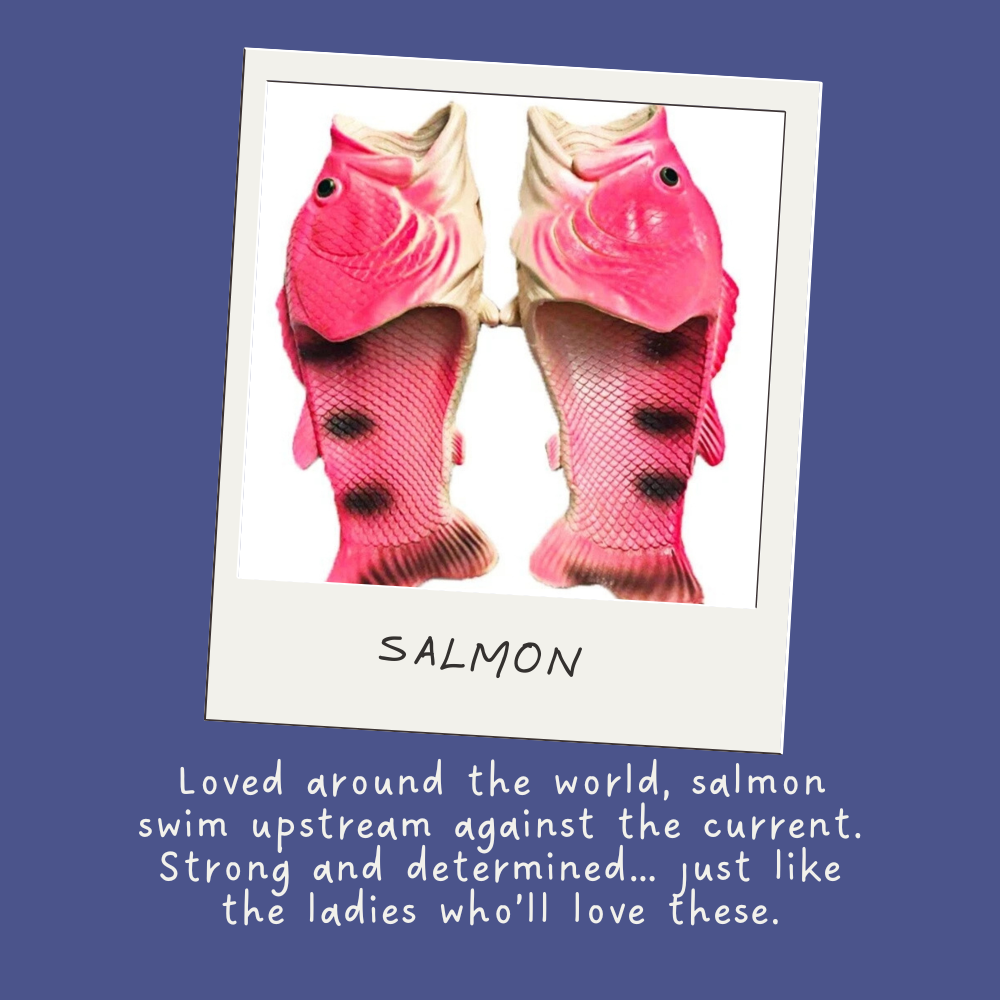 Pink Salmon| Fish Flip Flop Slops/ Slippers