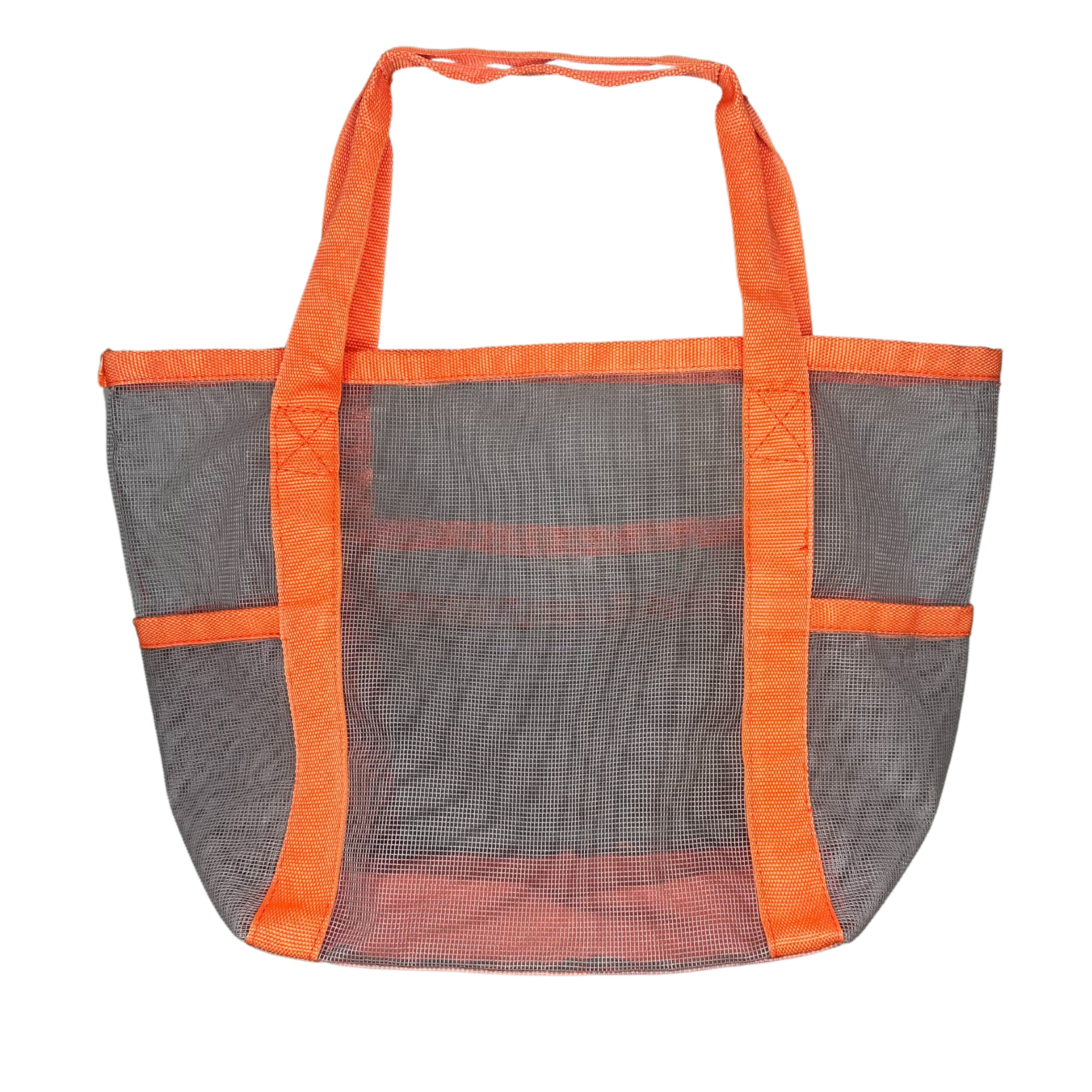 Women Pink Beach Bag. Made from mesh fabric to remove dirt & sand. Multiple compartments. Key holder. Best beach bag or bag for moms