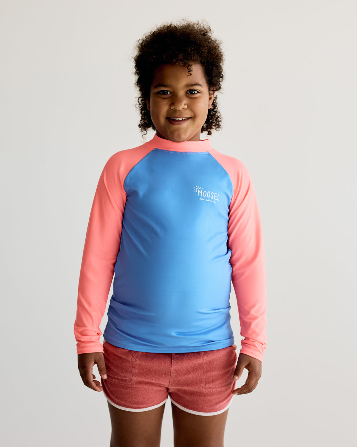 Blue and Peach Long Sleeve Rash Vest