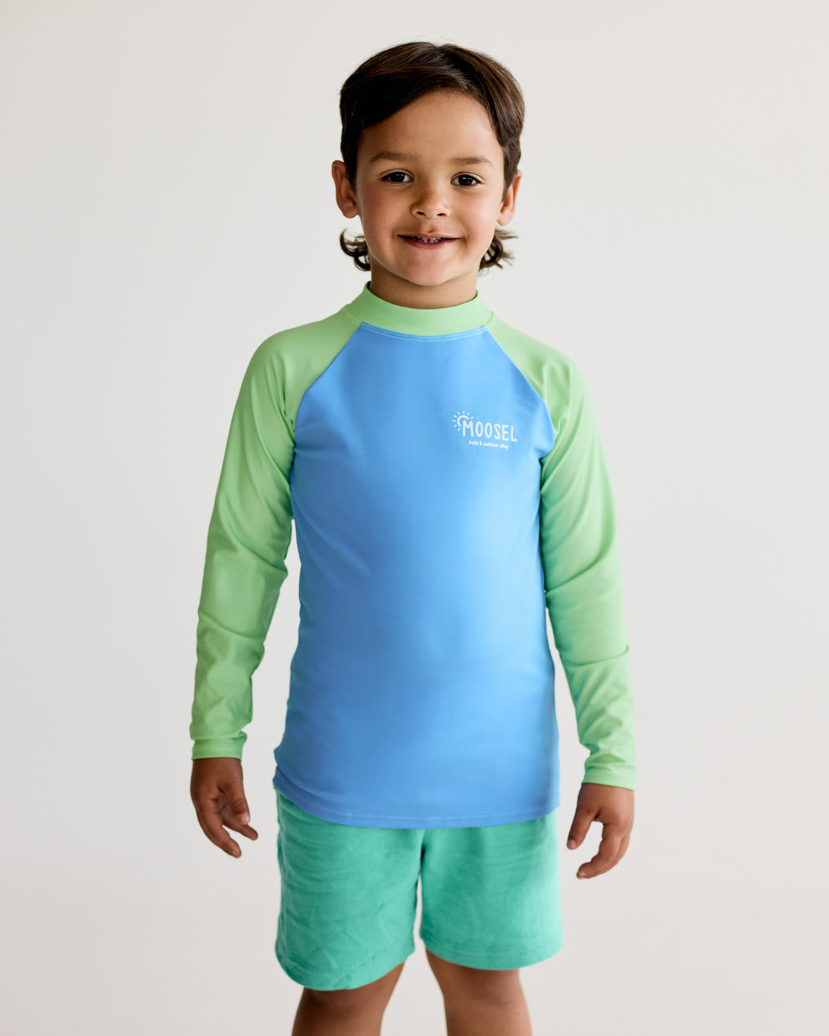 Blue and Green Long Sleeve Rash Vest