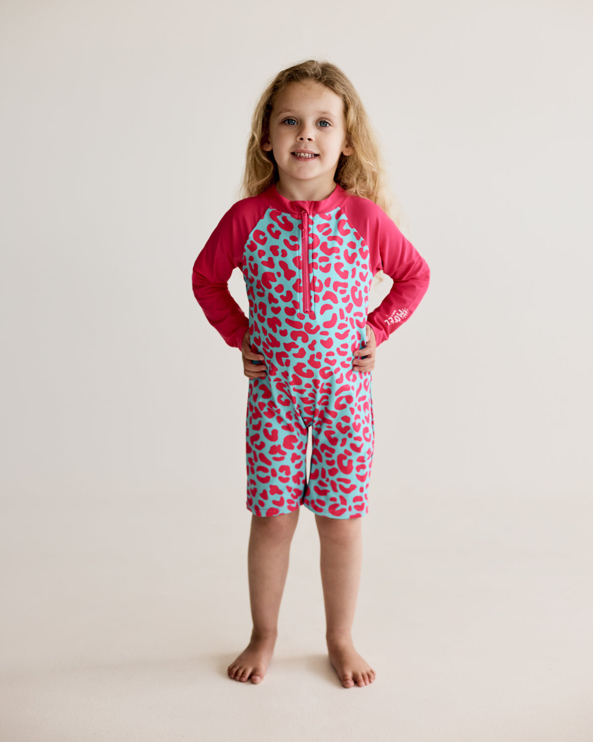 Leopard Print Onesie - Pink & Teal
