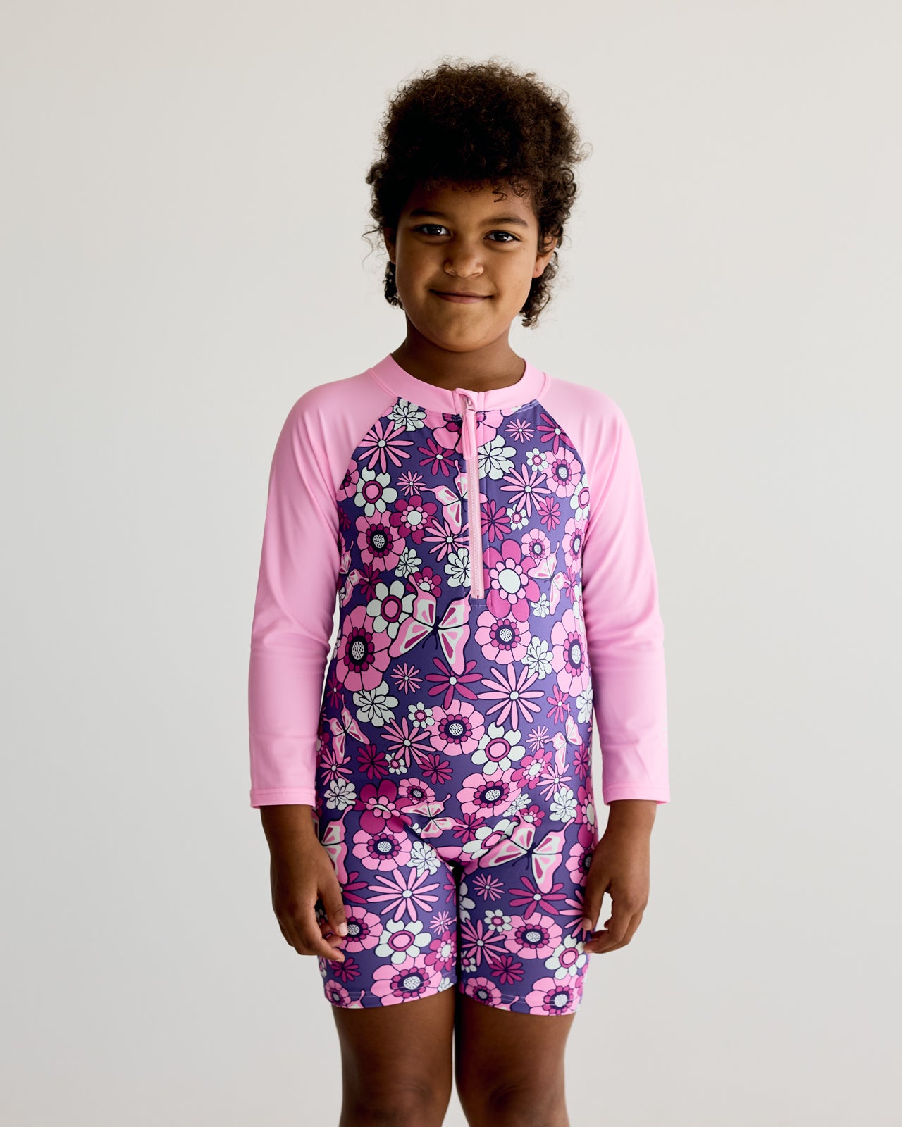 Flower Onesie - Pink & Purple
