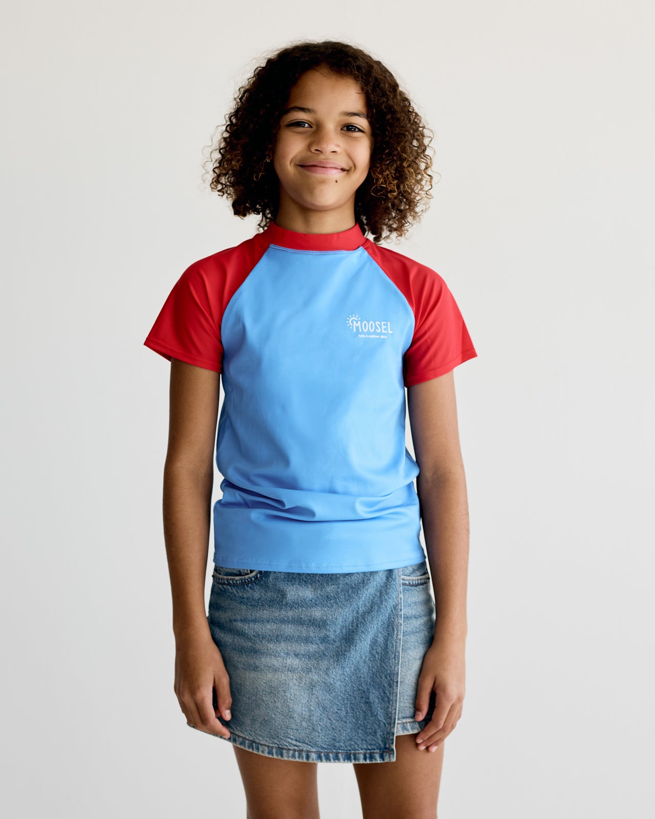 Blue and Red Short Sleeve Rash Vest