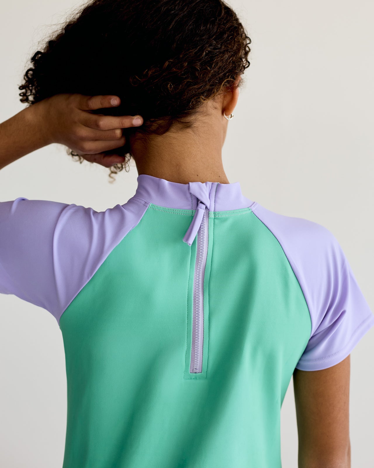 Teal and Purple Short Sleeve Rash Vest