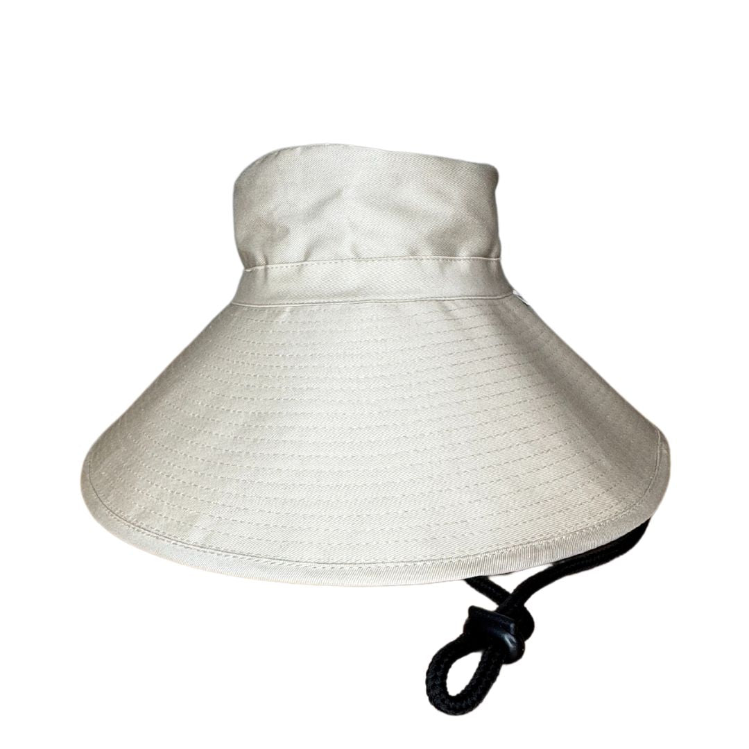 Beige Chin Strap| Ladies Ultra Brim Bucket Hat