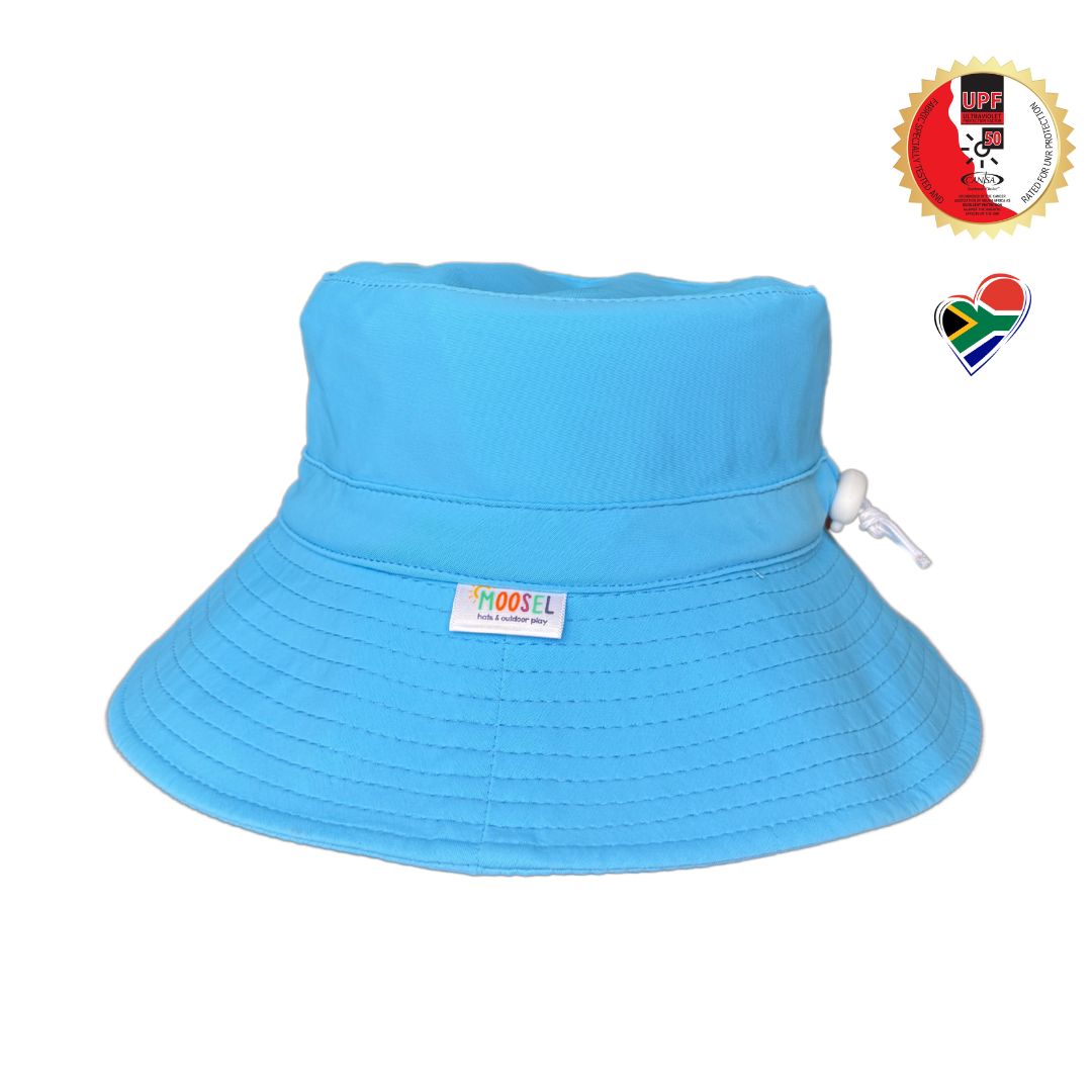 Bright High Visibility Neon Swim Bucket Hats for kids water safety. Easy to spot kids. Approved by Dermatologists & Cancer Association for sun safe best product.
