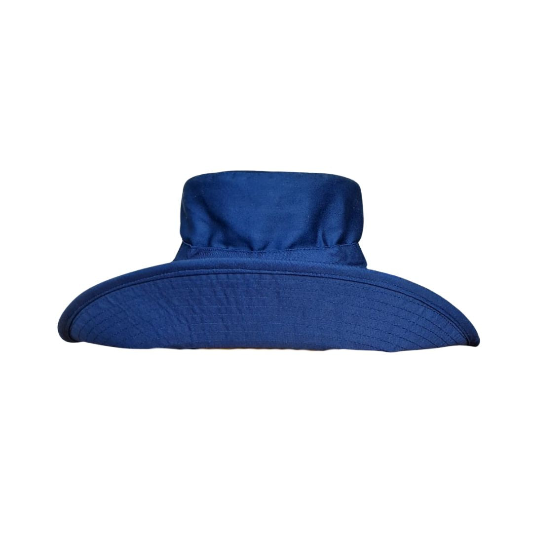 Women Ladies Navy Extra Cover Bucket Hat. Extra wide brim for sun protection. UPF50+ Adjustable strap. Bestselling ladies hat.
