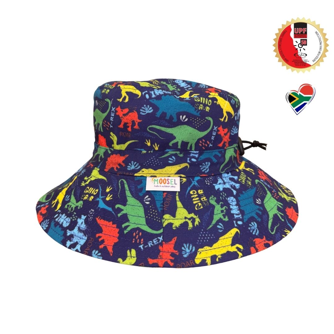 Navy Dinosaurs | Bucket Hat,7cm Brim