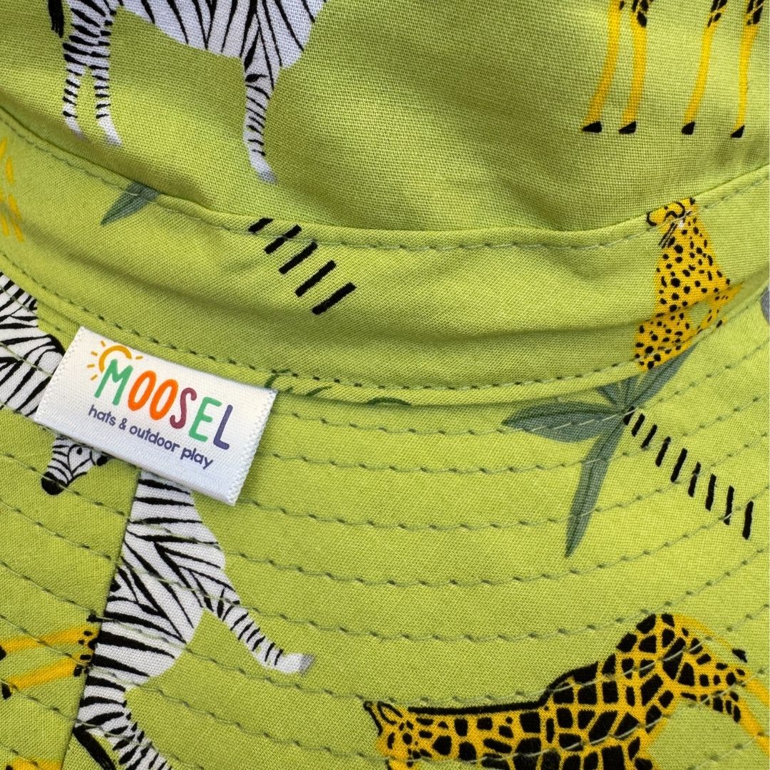 Kids Lime Safari Bucket Hat - 7cm Brim, Cotton Blend