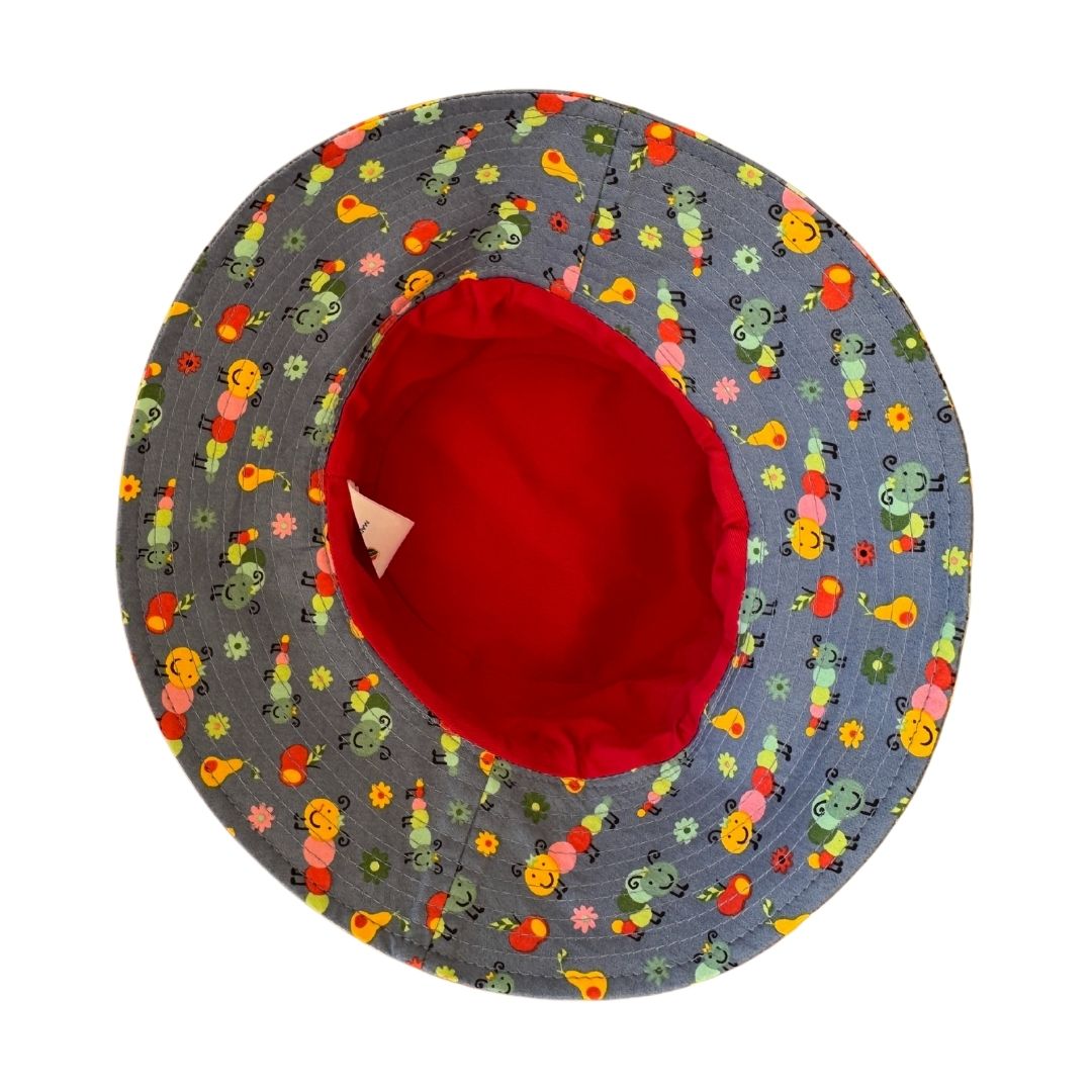 Kids Caterpillar Bucket Hat - 7cm Brim, Cotton Blend