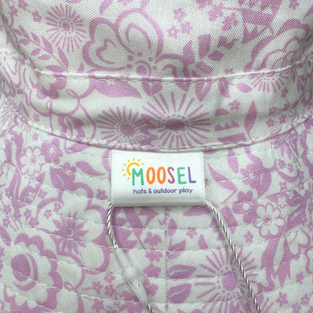 Girls Liberty of London Tana Lawn Original Fabric Bucket Hat. Extra wide brim for sun protection. UPF50+ Adjustable strap for windy days.