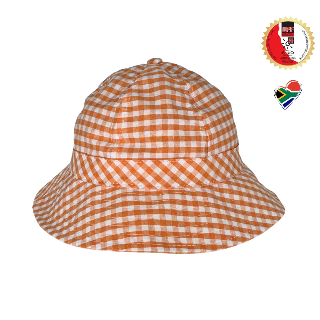 Orange Gingham | Baby & Toddler Sun Hat