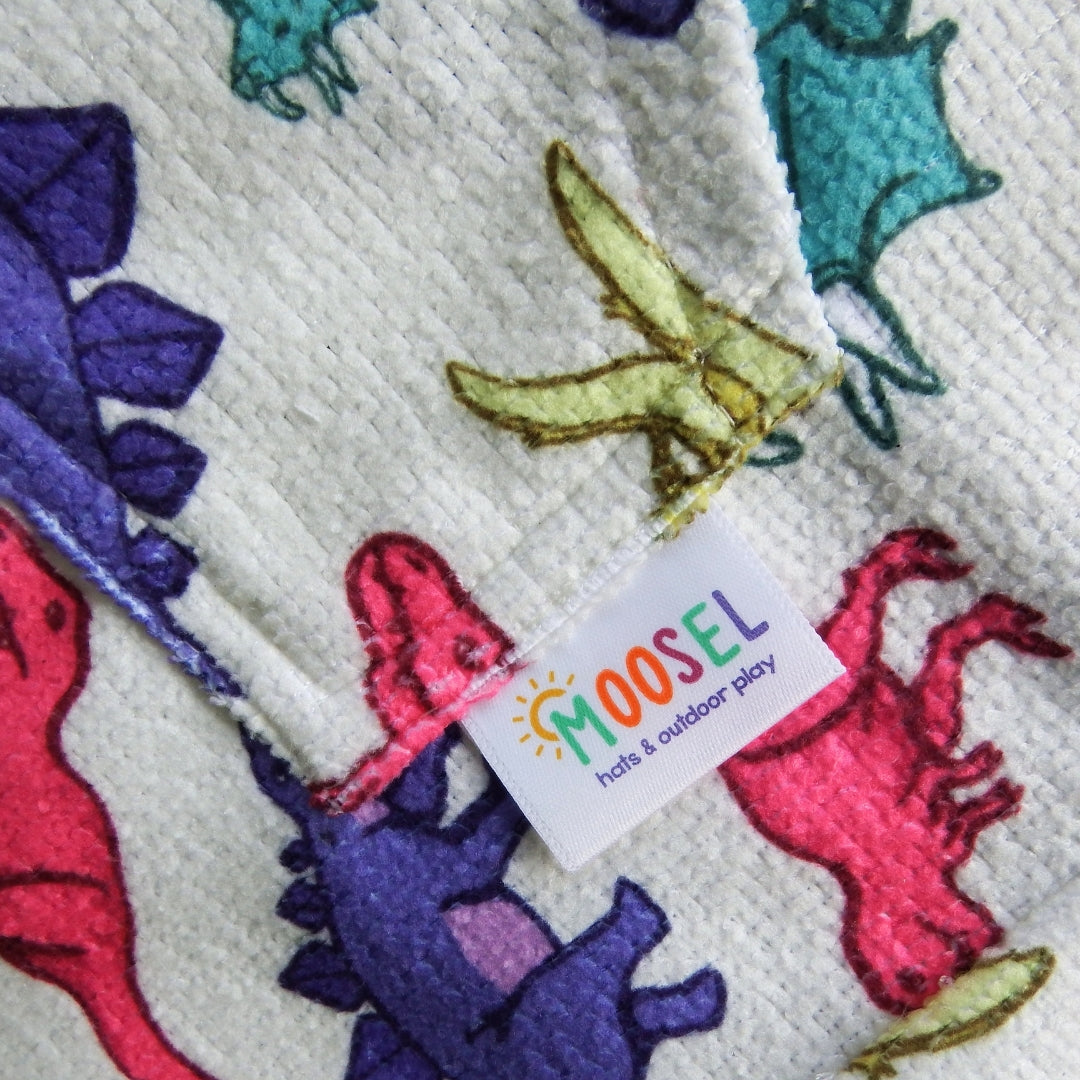 Pink Dinosaurs | Hooded Beach Towel, Full Zip
