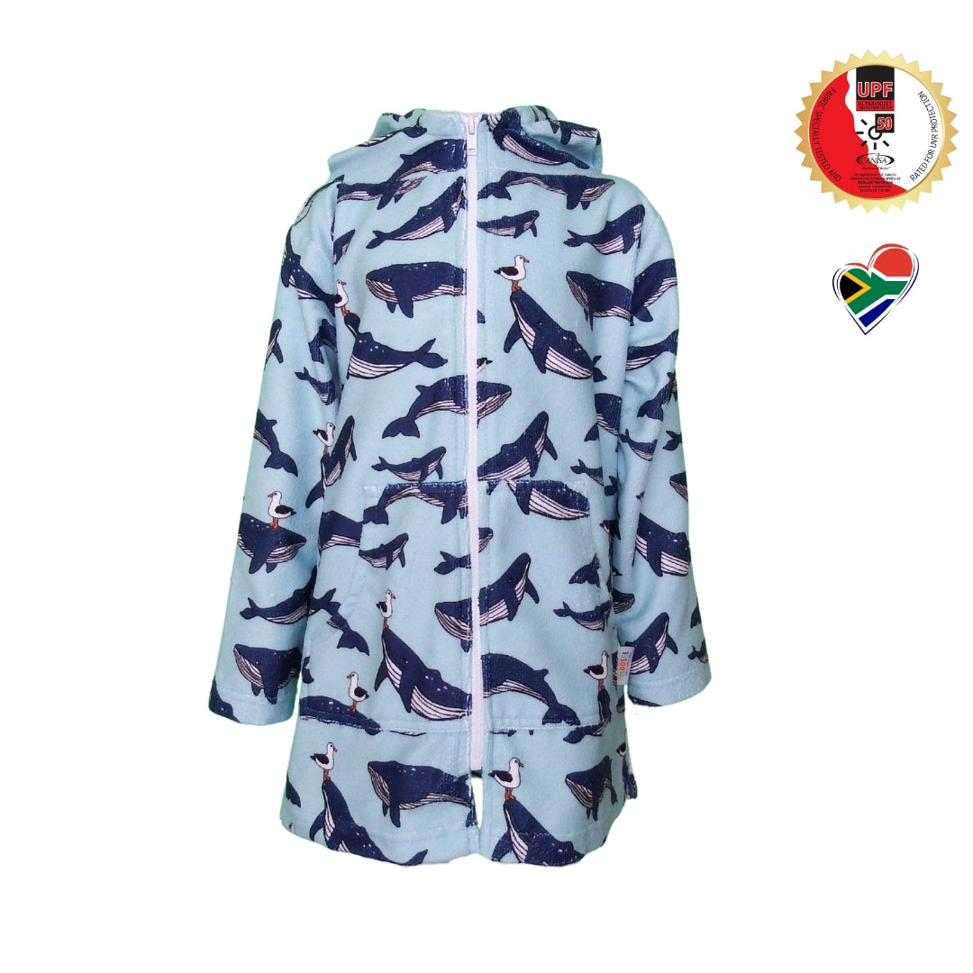 Killer Whale Seagulls | Hooded Beach Towel, Full Zip