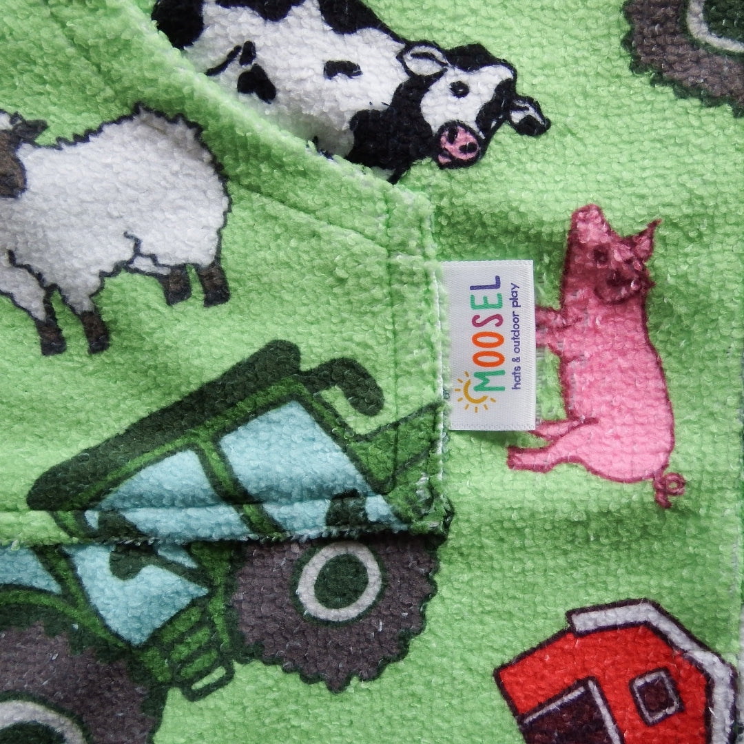 Farm Animals & Tractors | Hooded Beach Towel, Full Zip
