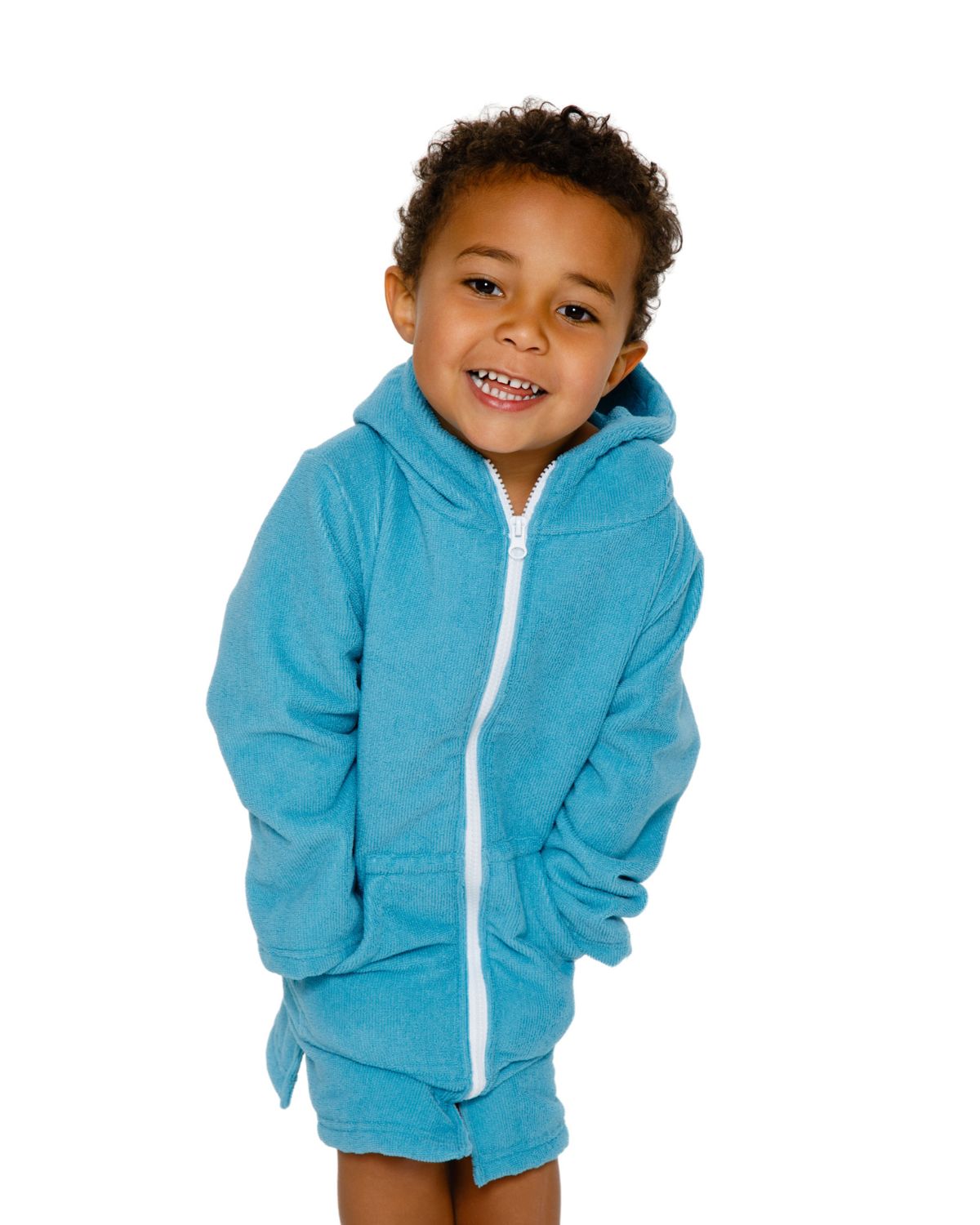 Kids Teal|Hooded Beach Towel, Full Zip