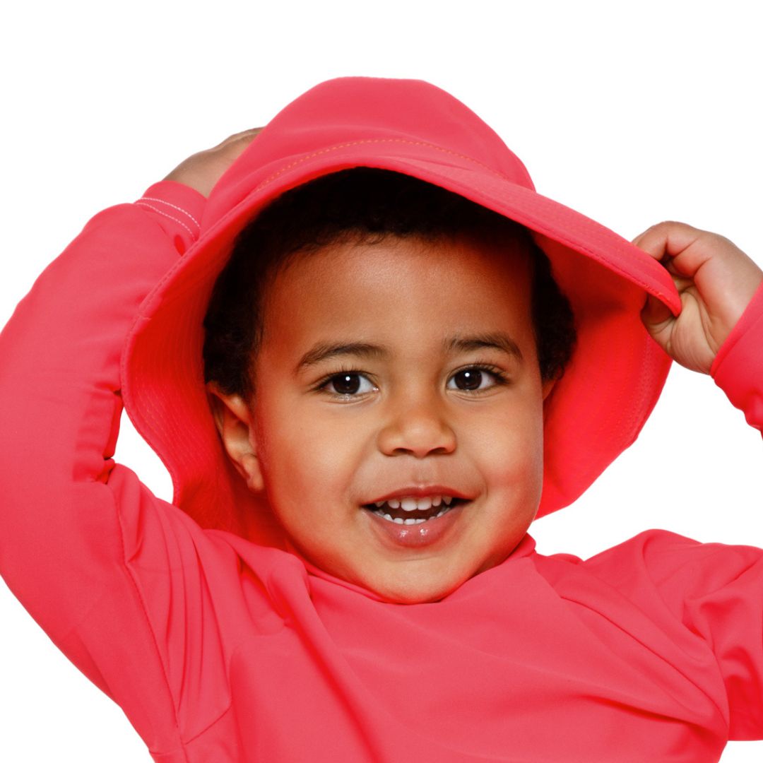 Tangerine High Visibility |Kids Swim Bucket Hat, Water Safety