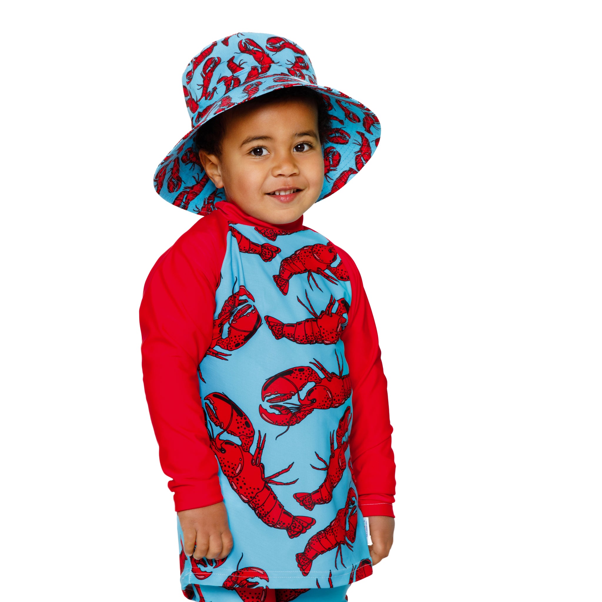 Boys Lobster Swim Rash Vest | Long Sleeve, High Neck