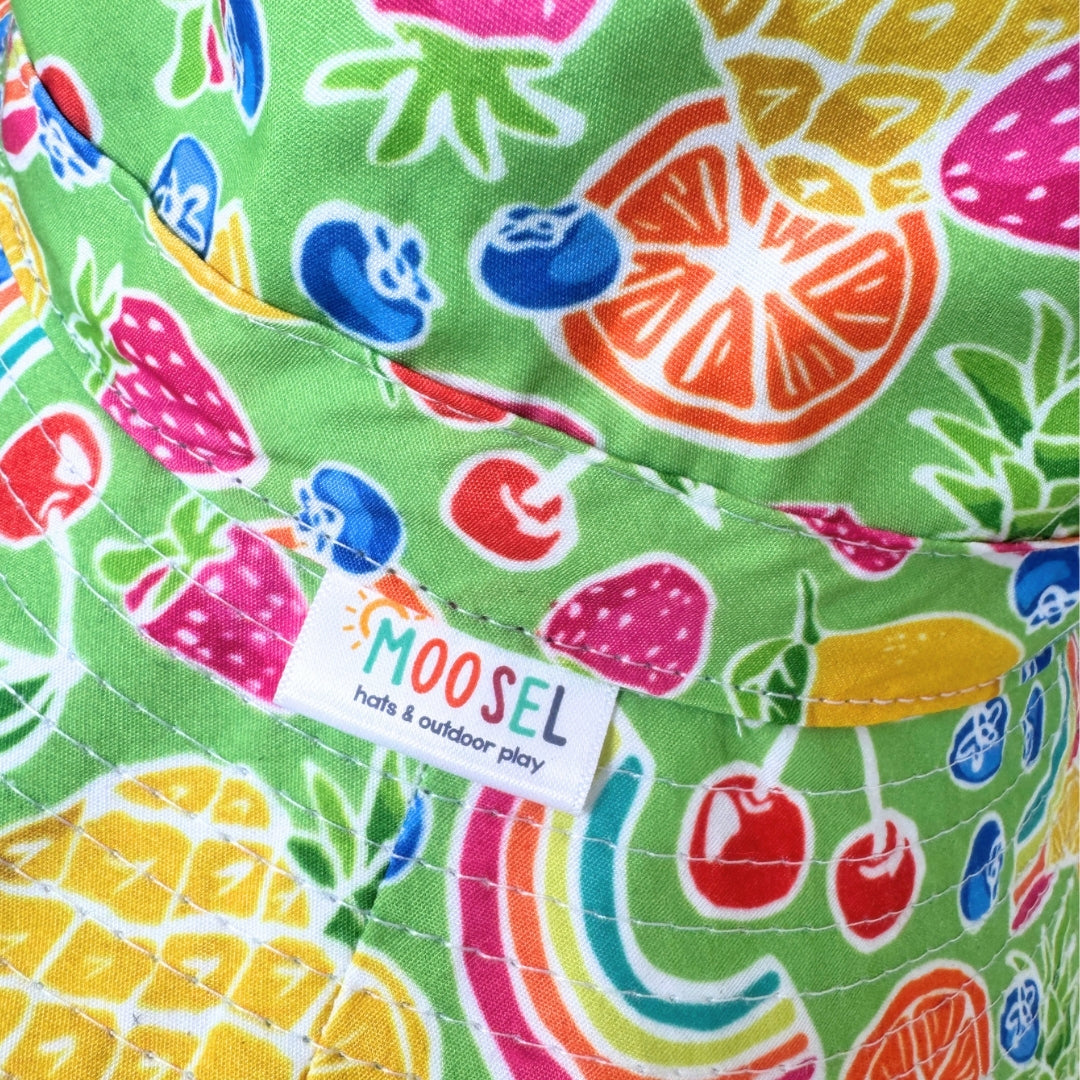 Bright Tropical Fruit & Rainbows | Kids Bucket Hat