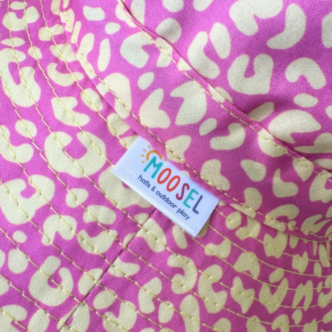 Yellow Pink Leopard Print | Kids Bucket Hat