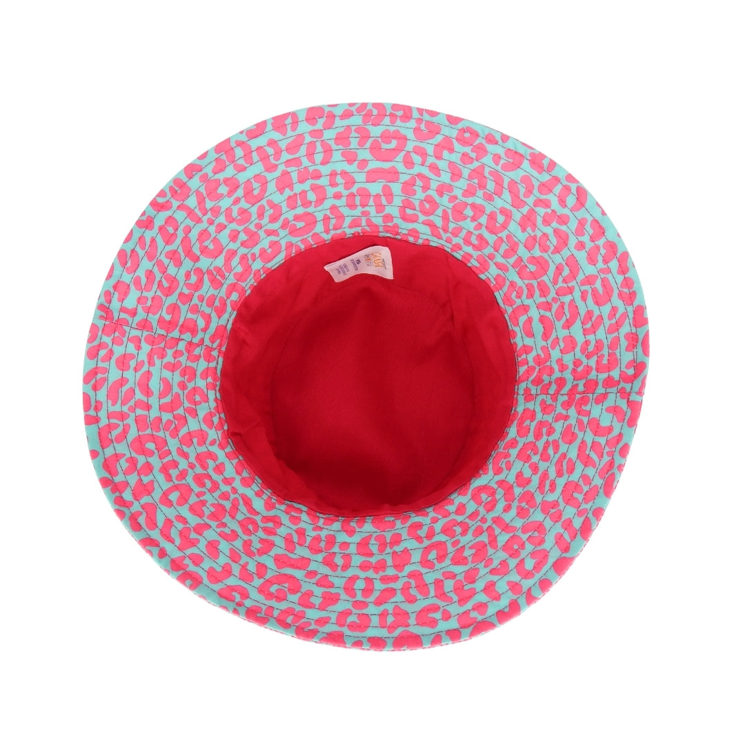 Teal Pink Leopard Print | Kids Bucket Hat