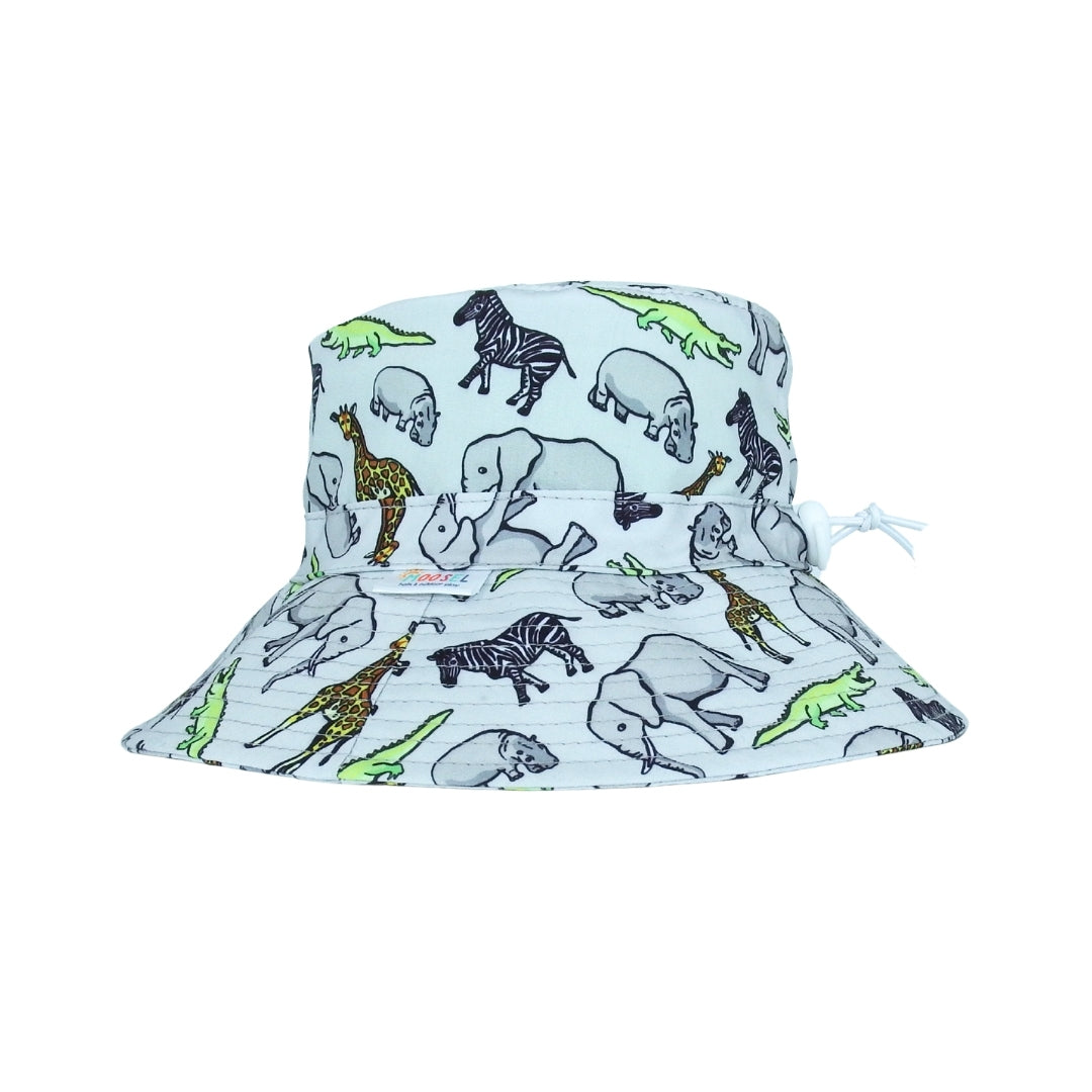 Grey Safari Animals | Kids Bucket Hat