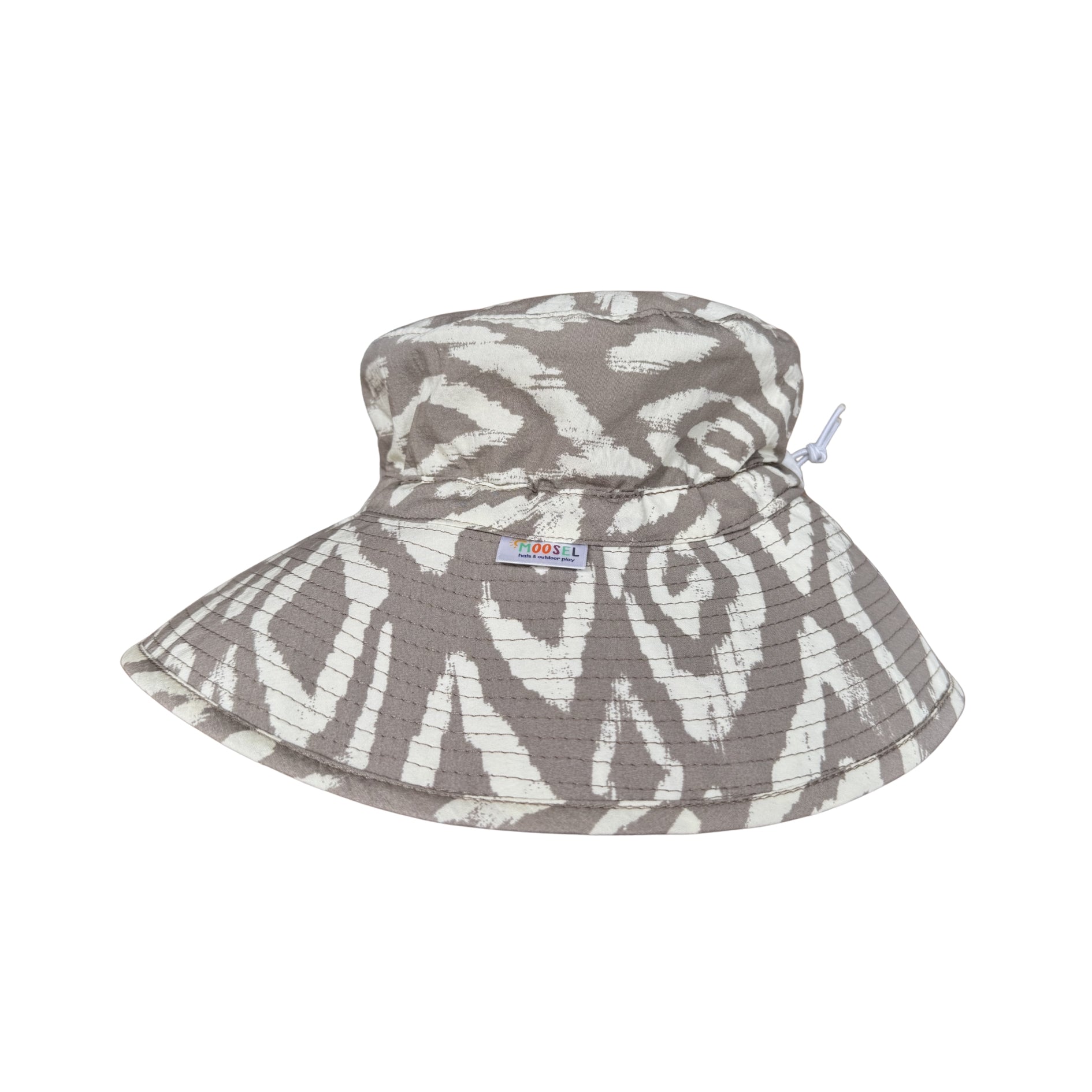 Grey + White | Wide Brim Bucket Hat