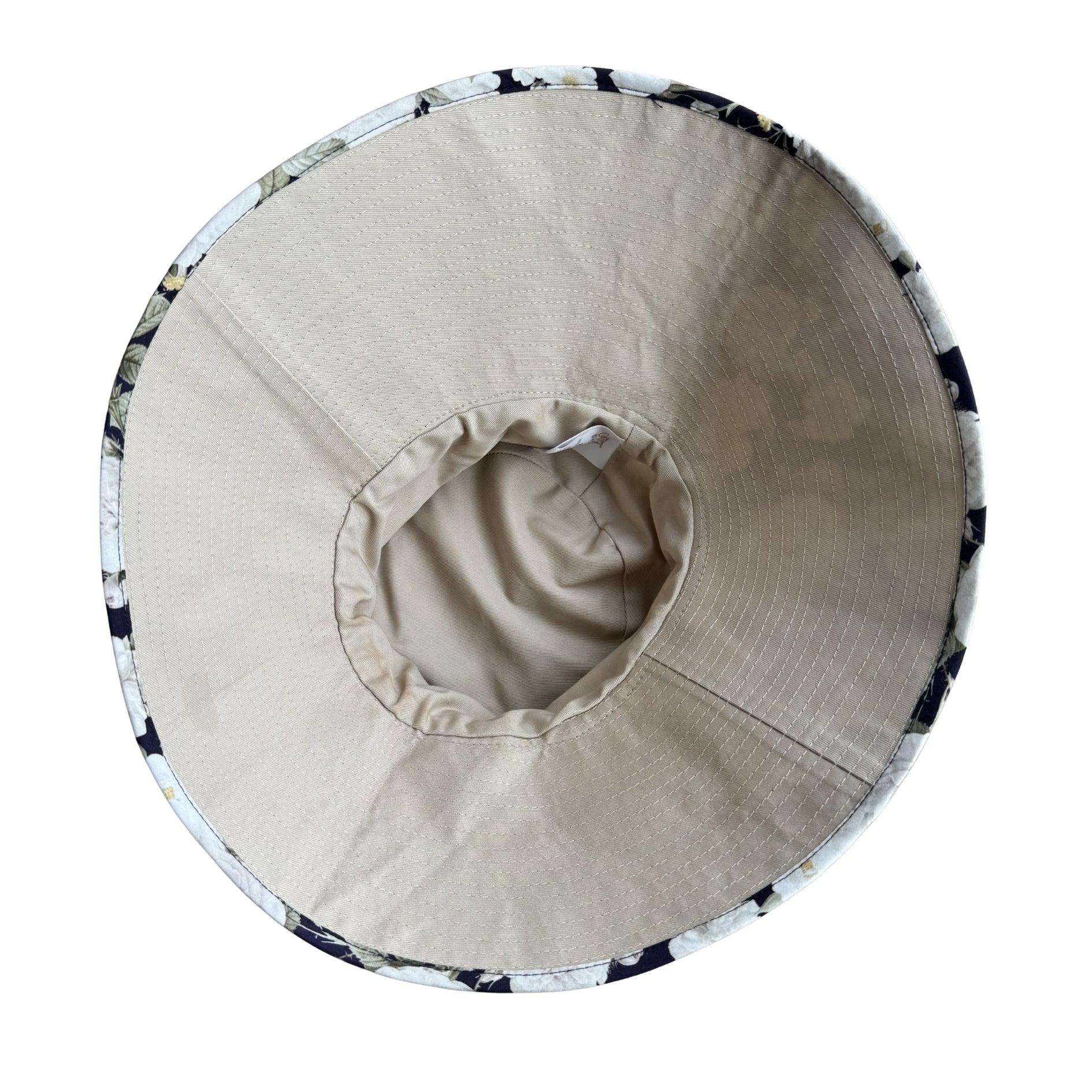 Navy Floral & Roses |Ladies Ultra Wide Brim Bucket Hat