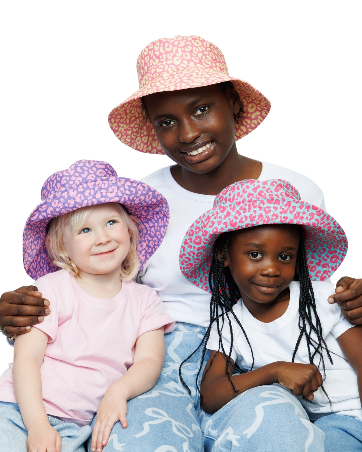 Teal Pink Leopard Print | Kids Bucket Hat