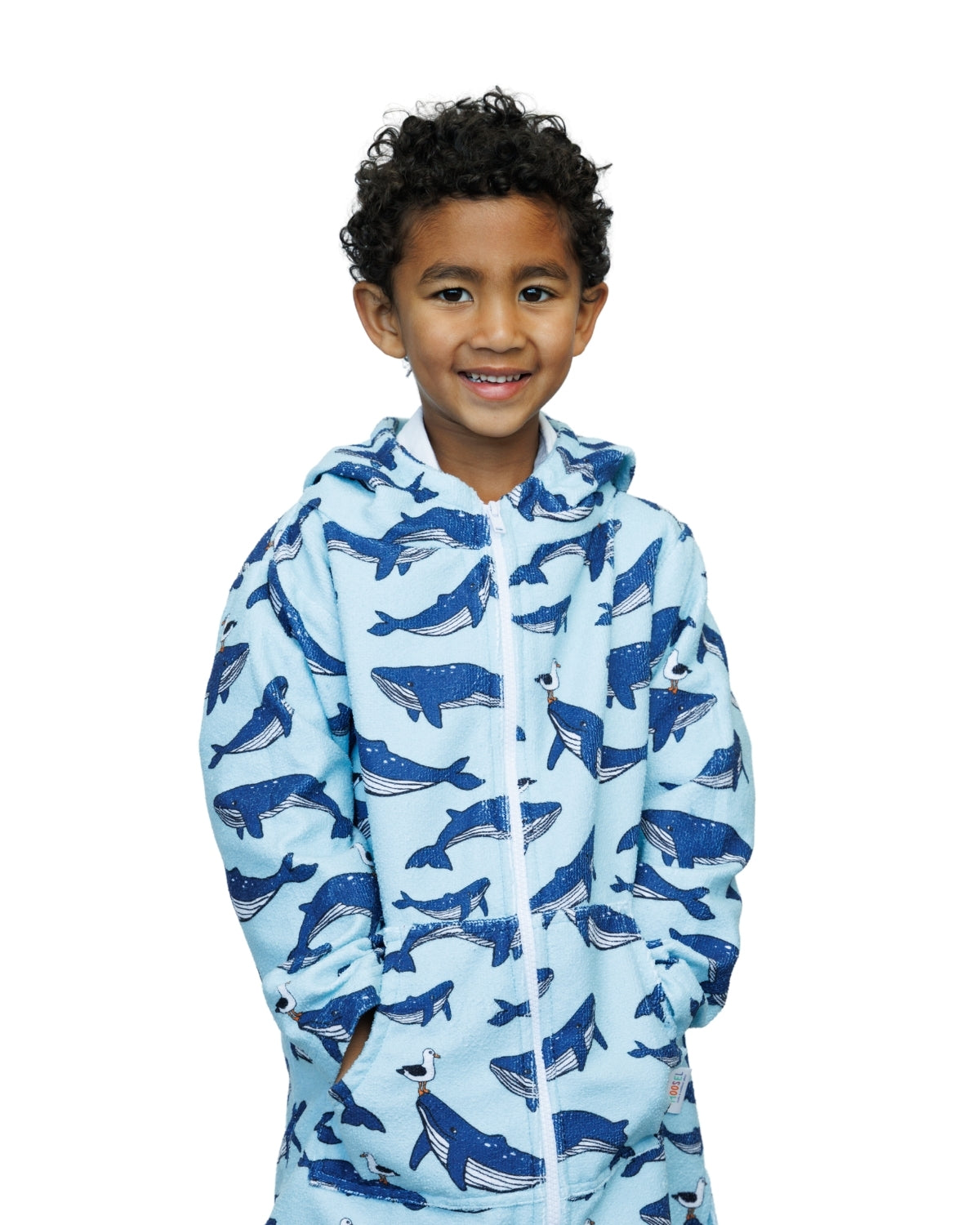 Killer Whale Seagulls | Hooded Beach Towel, Full Zip