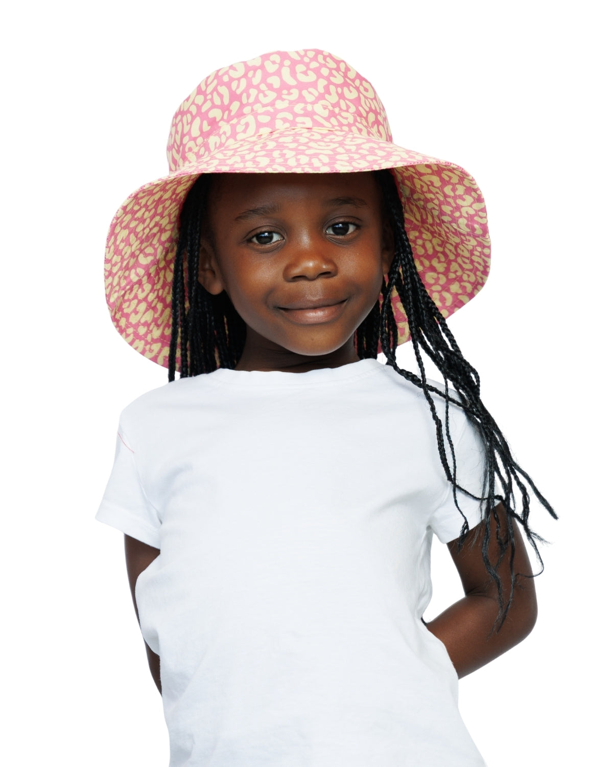 Yellow Pink Leopard Print | Kids Bucket Hat