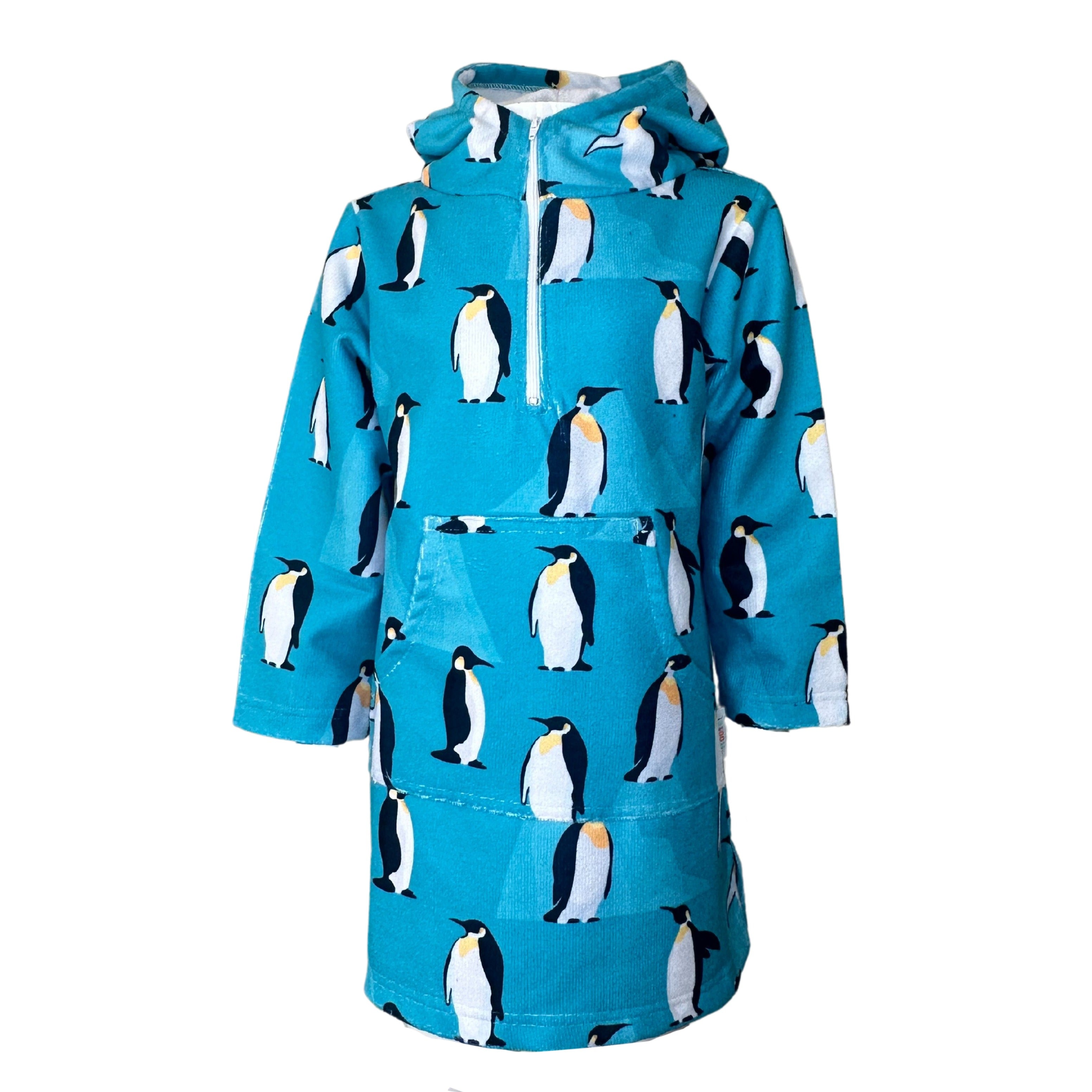 Penguins | Hooded Towel, Front Zip