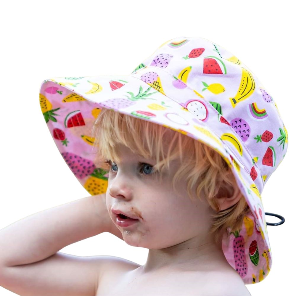Pink Tropical Pineapple + Watermelon|Kids Bucket Hat