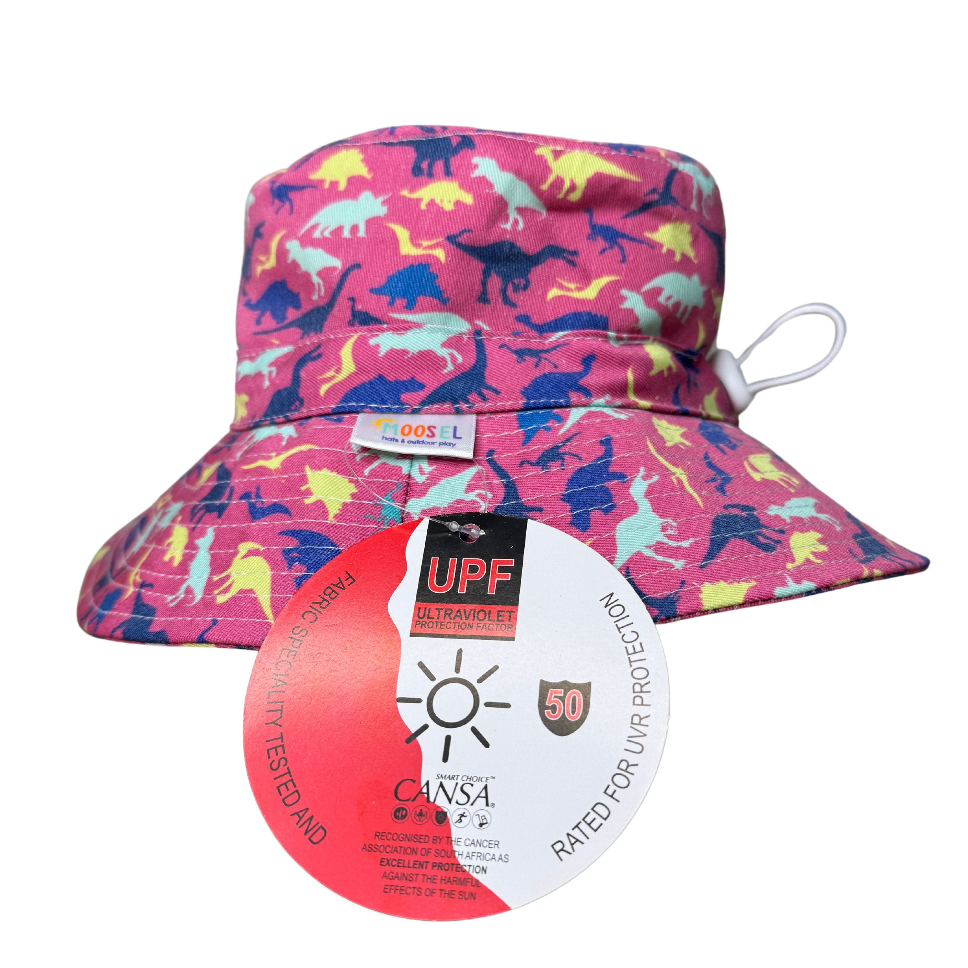 Bucket Hat 7cm Brim PINK DINOSAUR