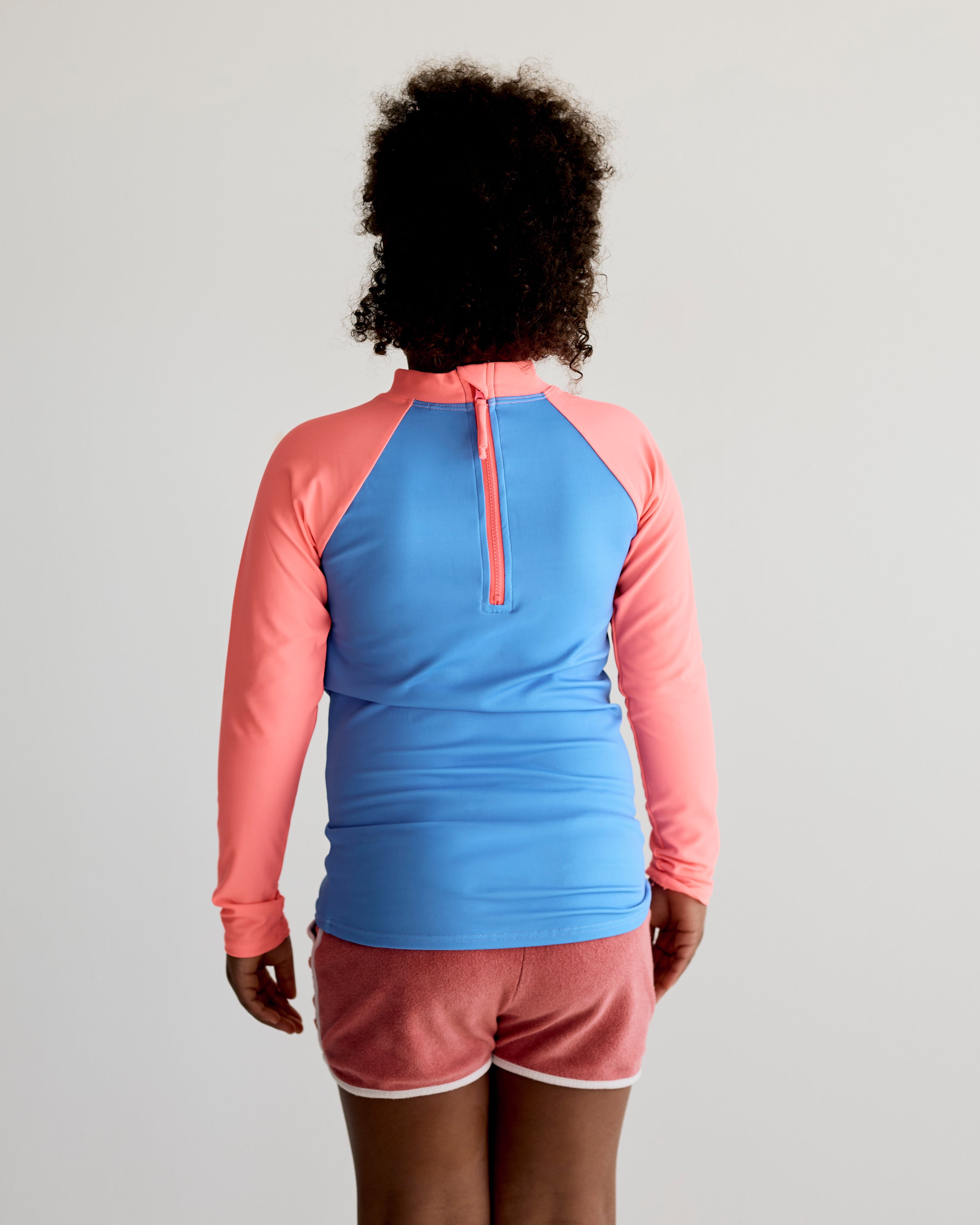 Blue and Peach Long Sleeve Rash Vest