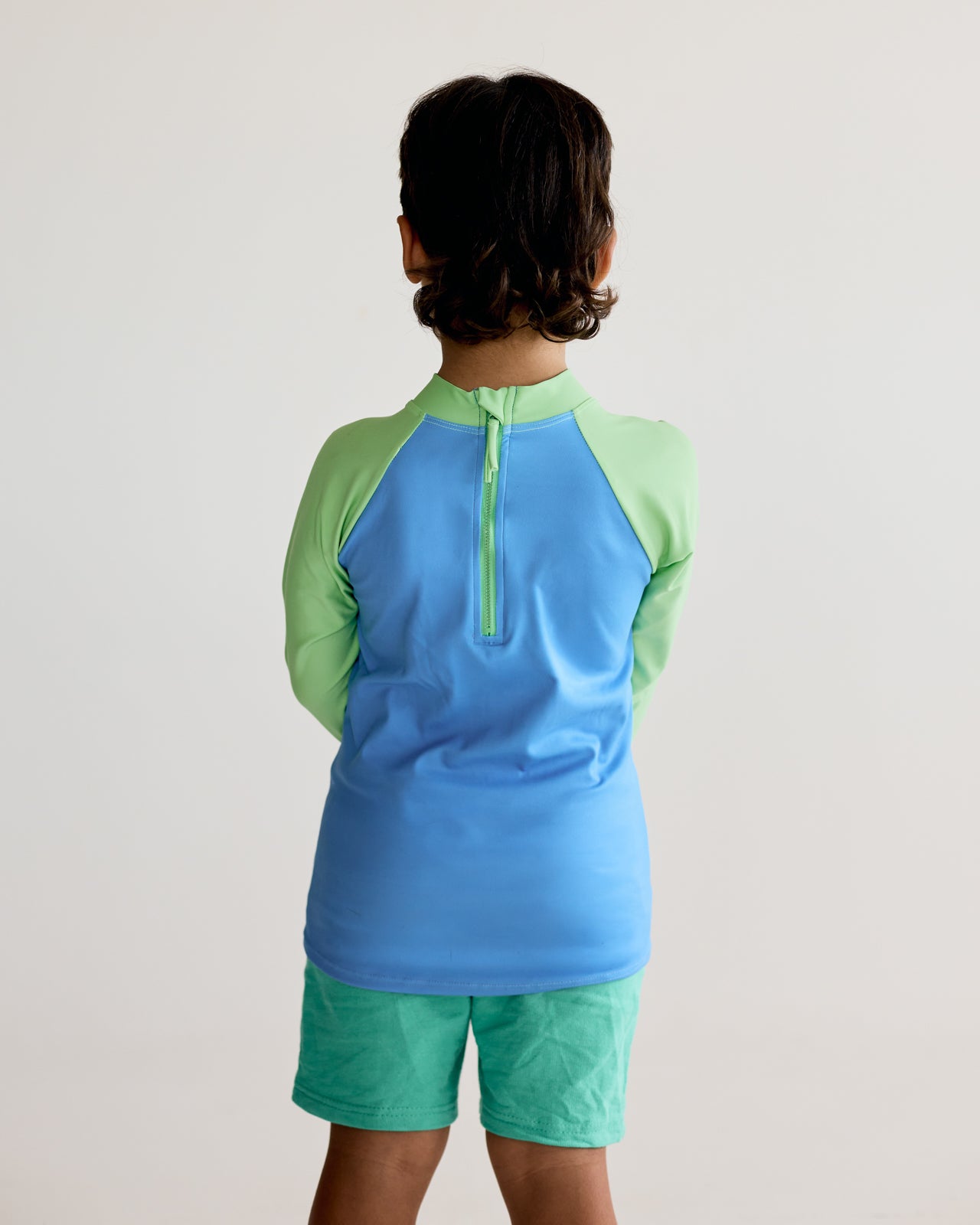 Blue and Green Long Sleeve Rash Vest