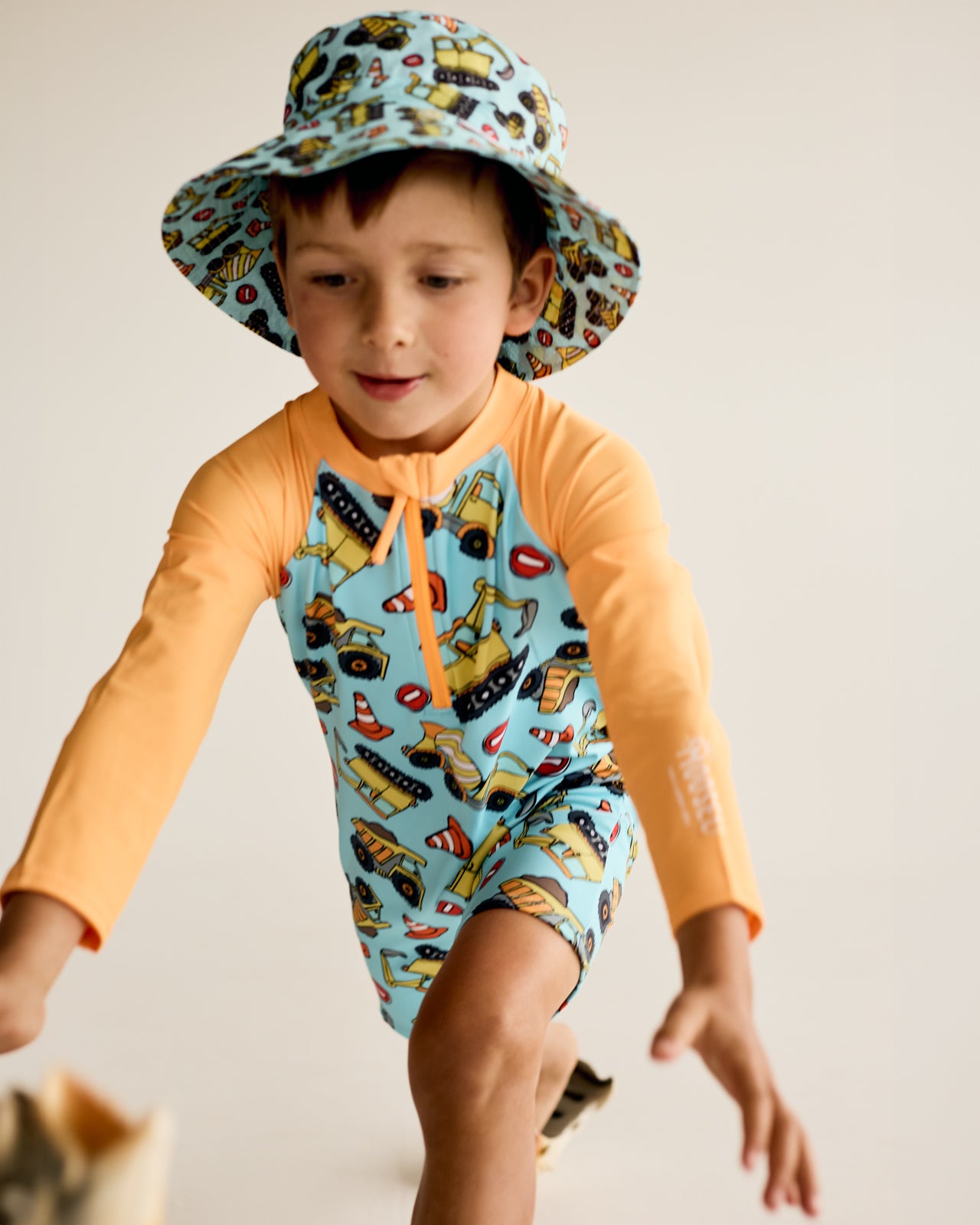 Construction Swim Onesie
