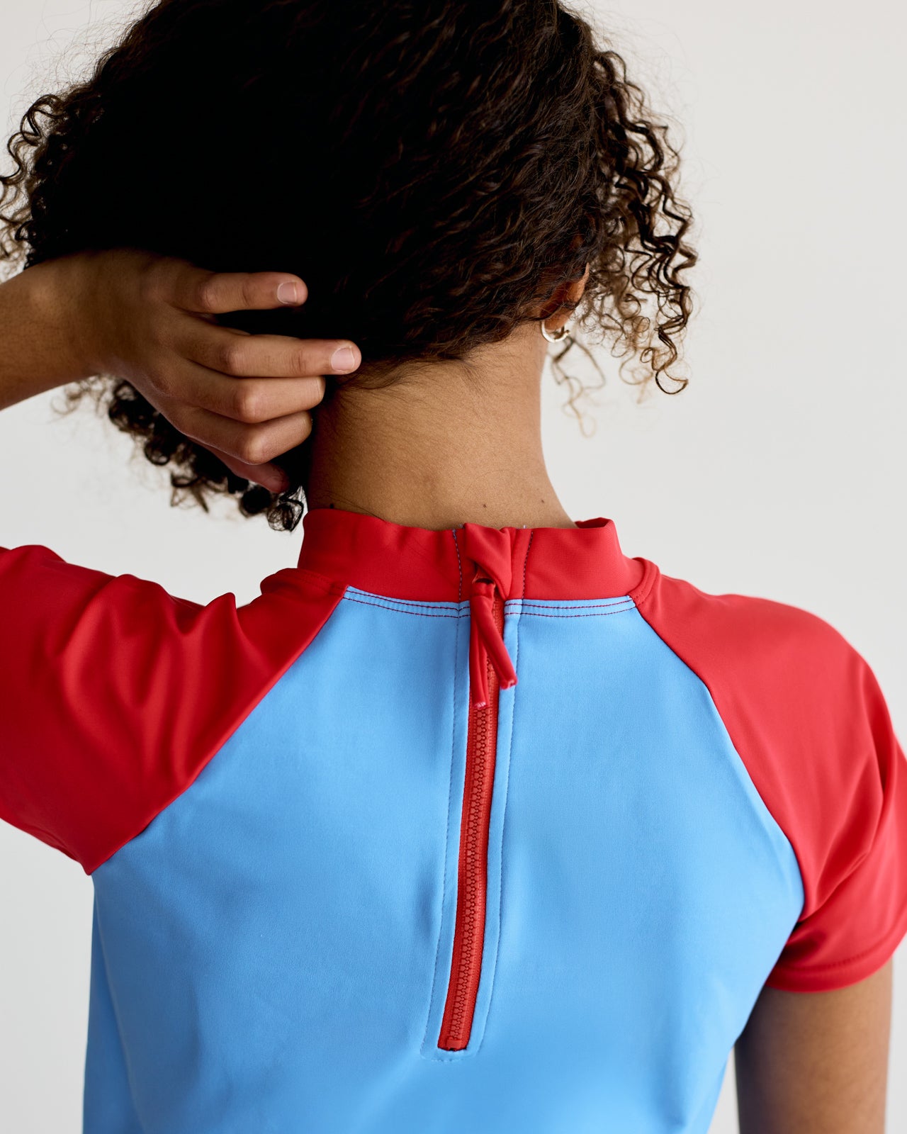 Blue and Red Short Sleeve Rash Vest