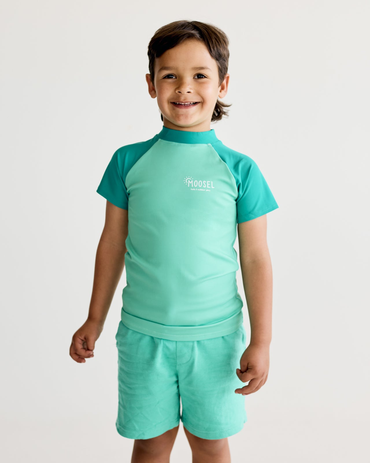 Teal and Green Short Sleeve Rash Vest