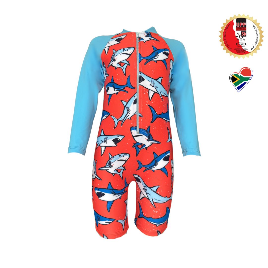Swimsuit One-Piece SHARKS ORANGE