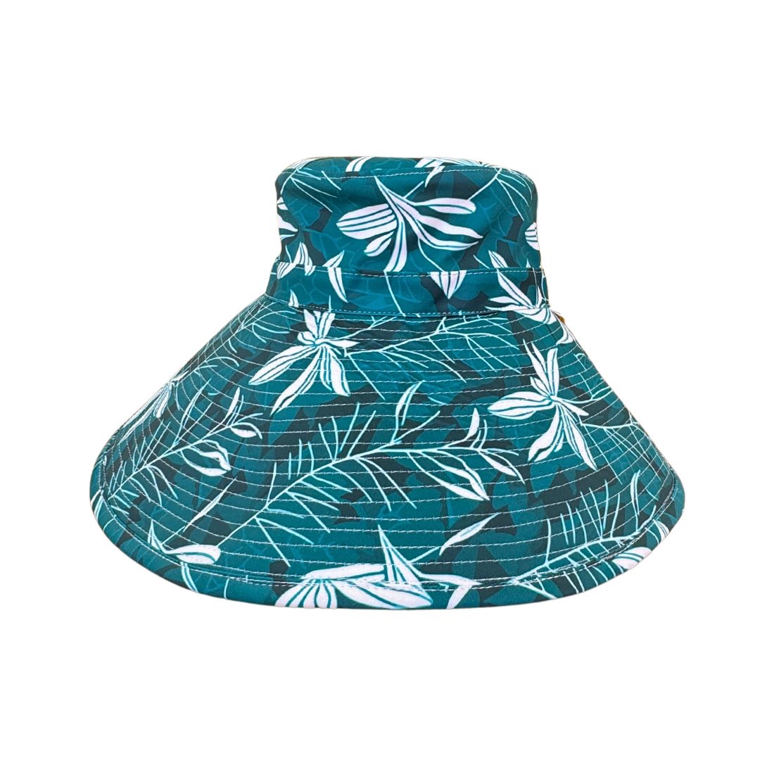 Tropical Teal | Ladies Ultra Wide Swim Hat