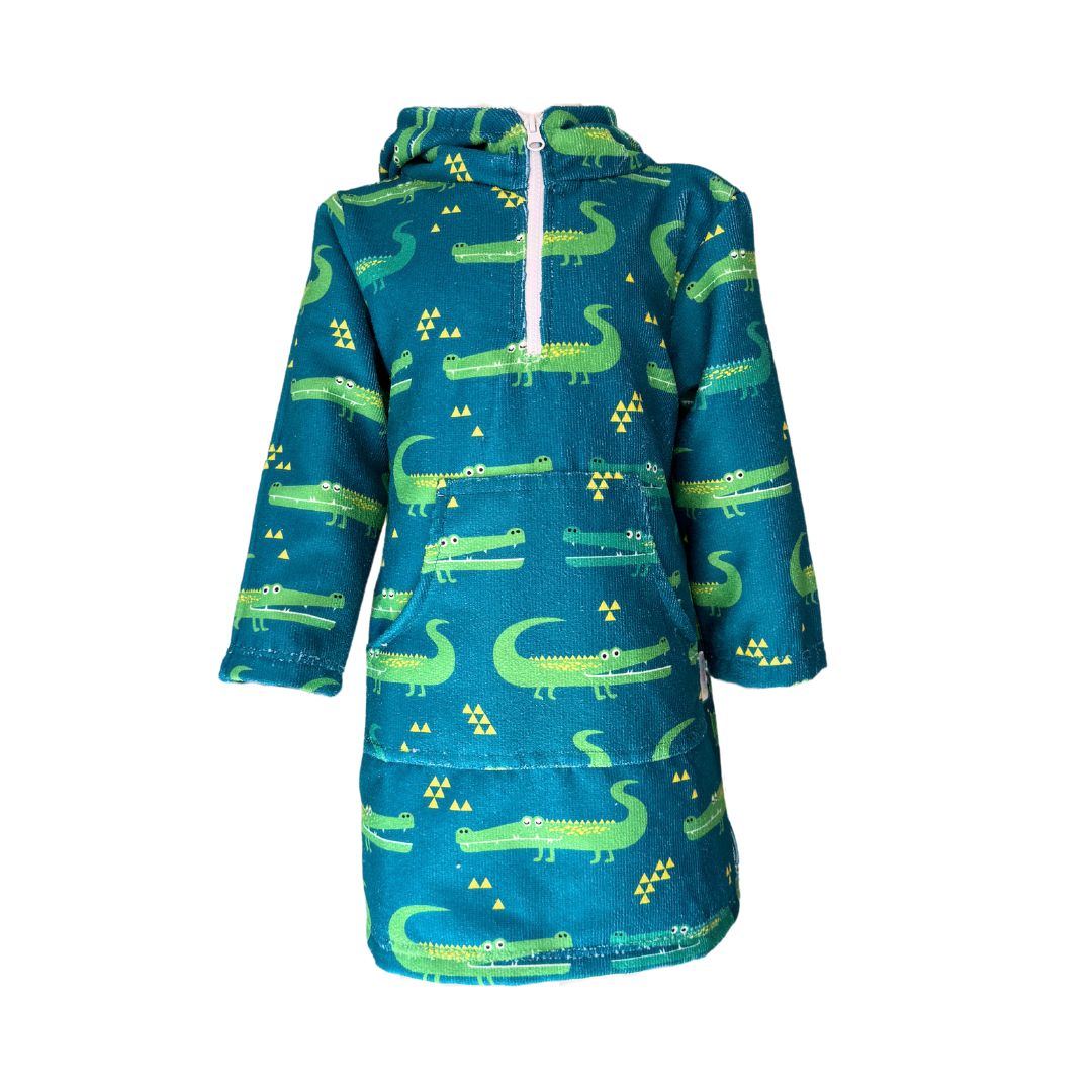 Crocodiles | Hooded Towel, Front Zip