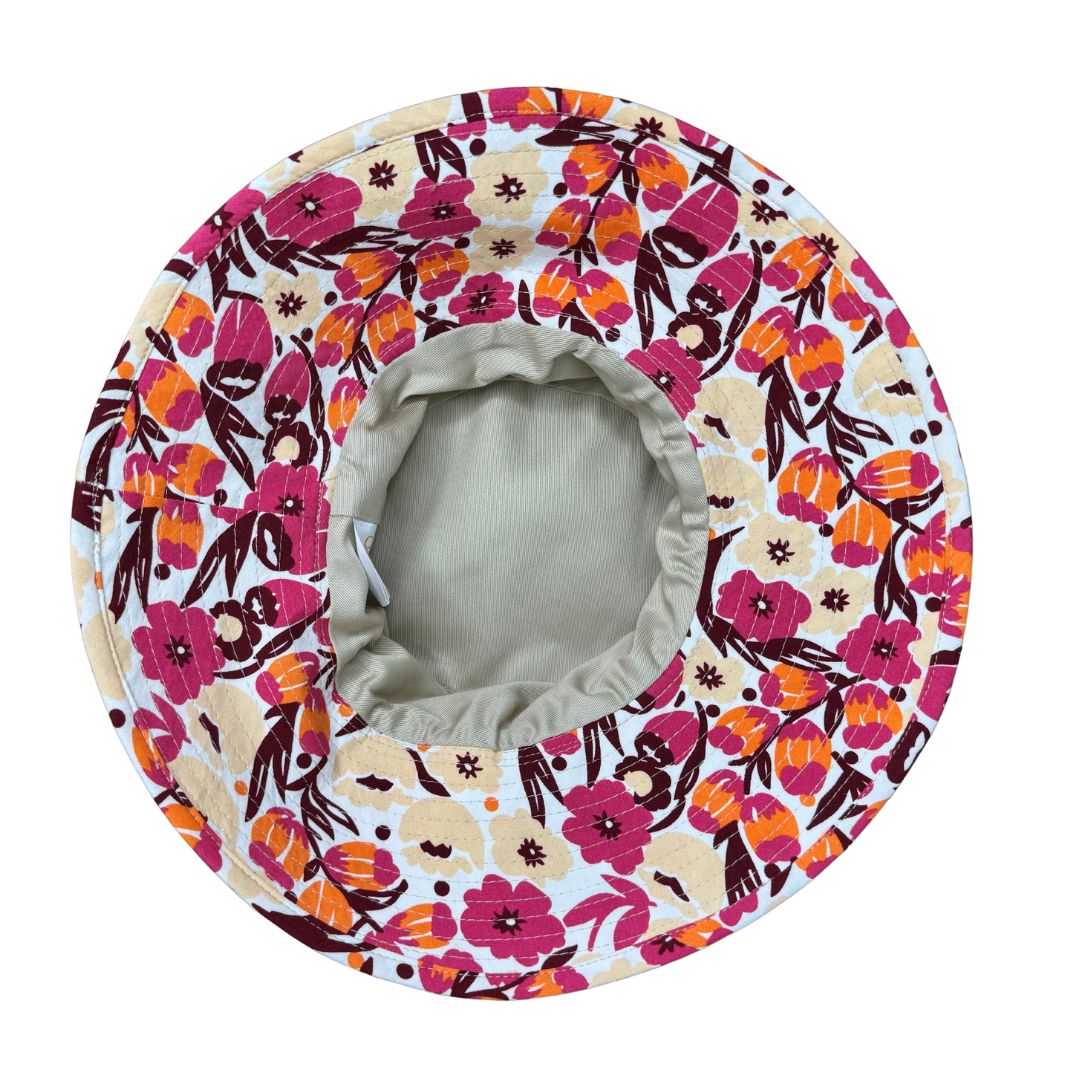 Cherise & Peach Floral | Ladies Bucket Hat