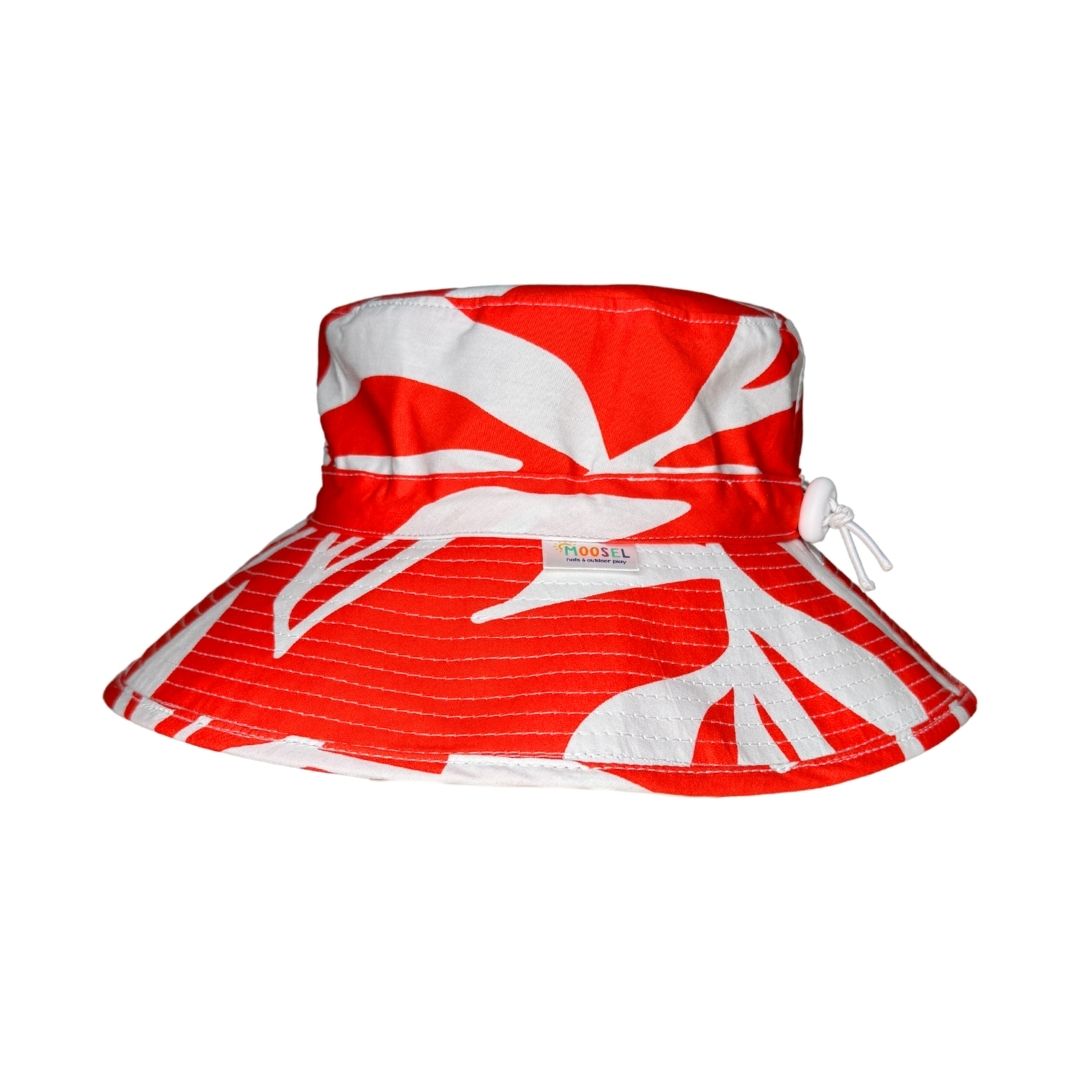 Red & White Tropical Floral | Ladies Bucket Hat