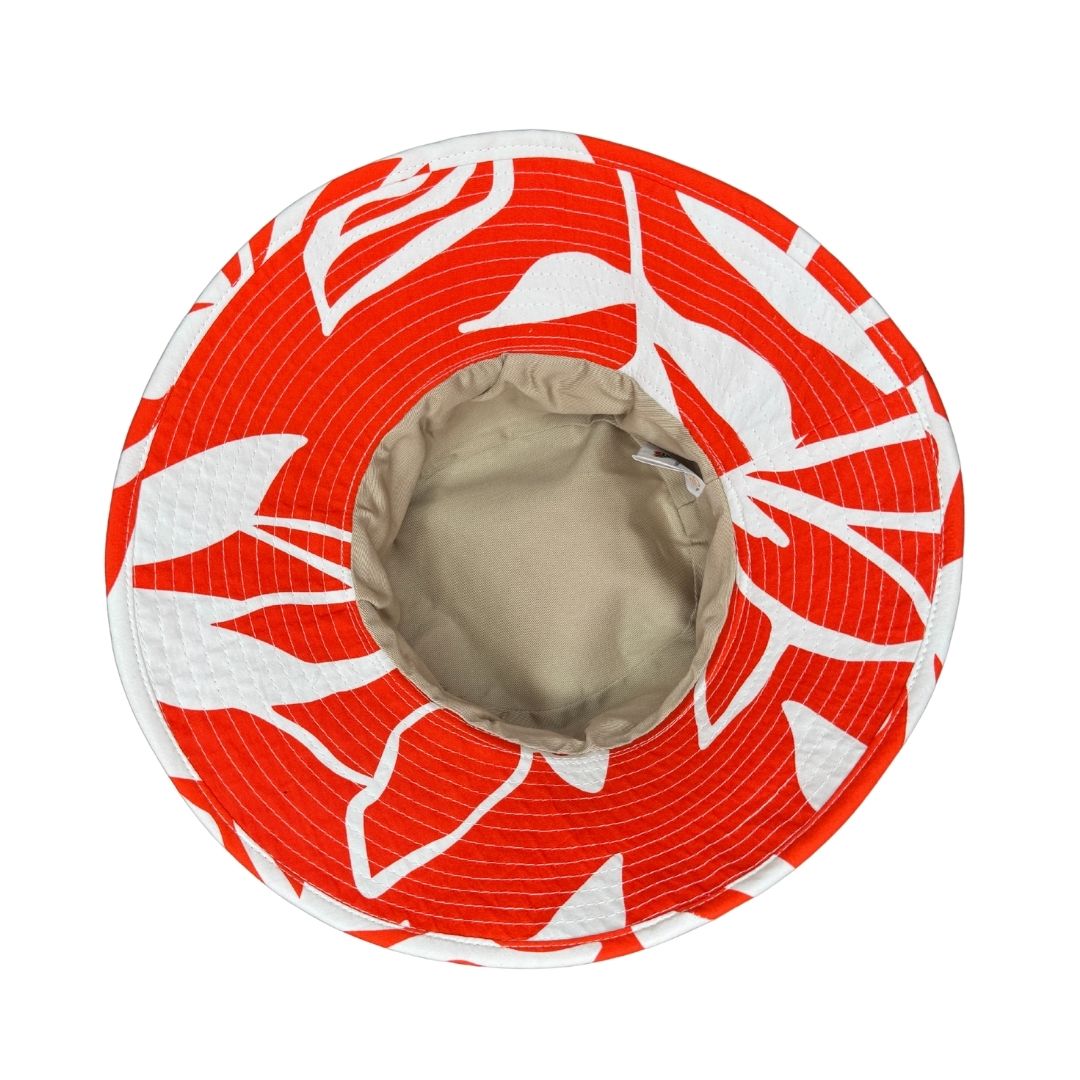 Red & White Tropical Floral | Ladies Bucket Hat