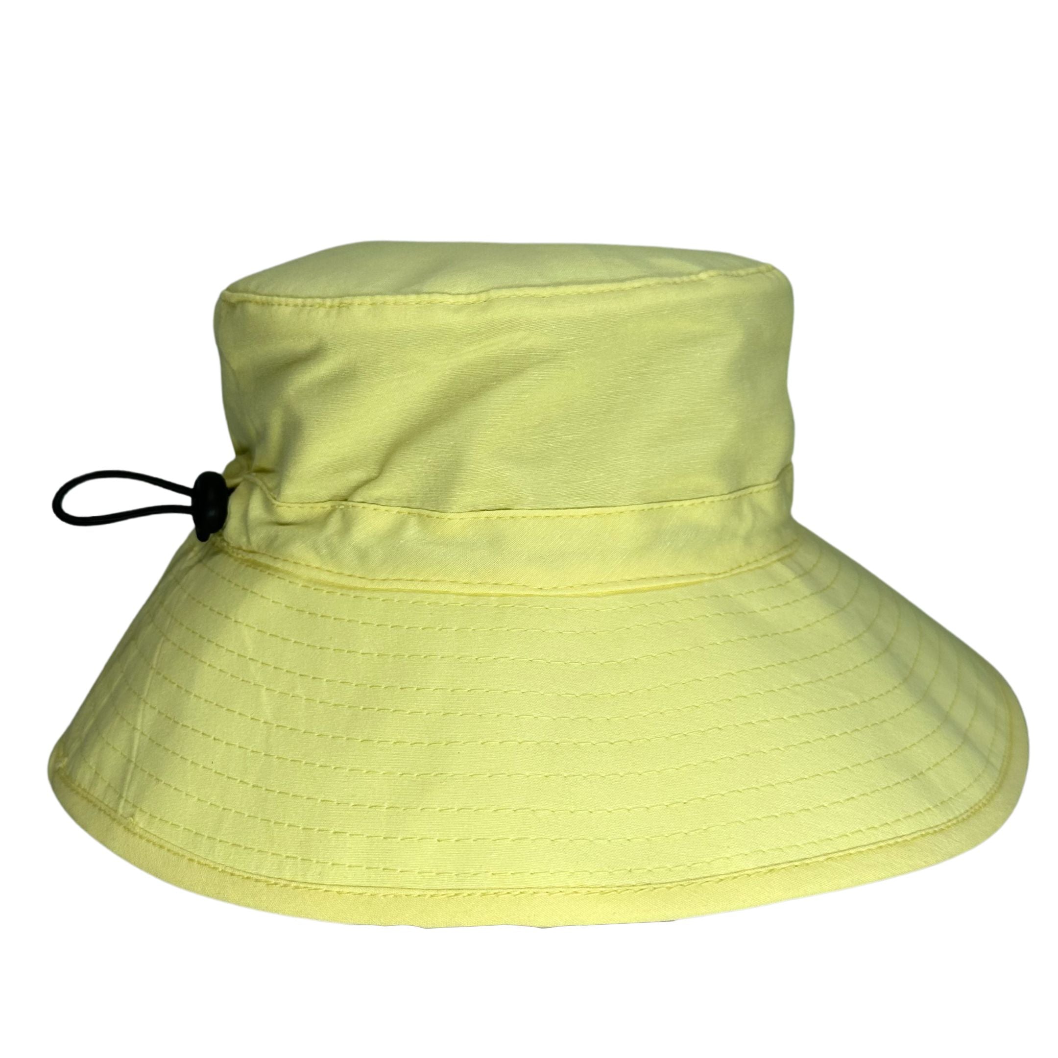 Pastel Lemon | Ladies Wide Brim Bucket Hat