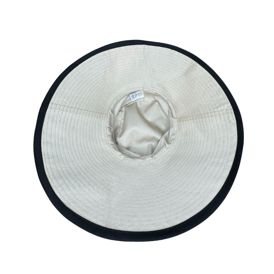Bucket Hat 14cm Brim BLACK/BEIGE