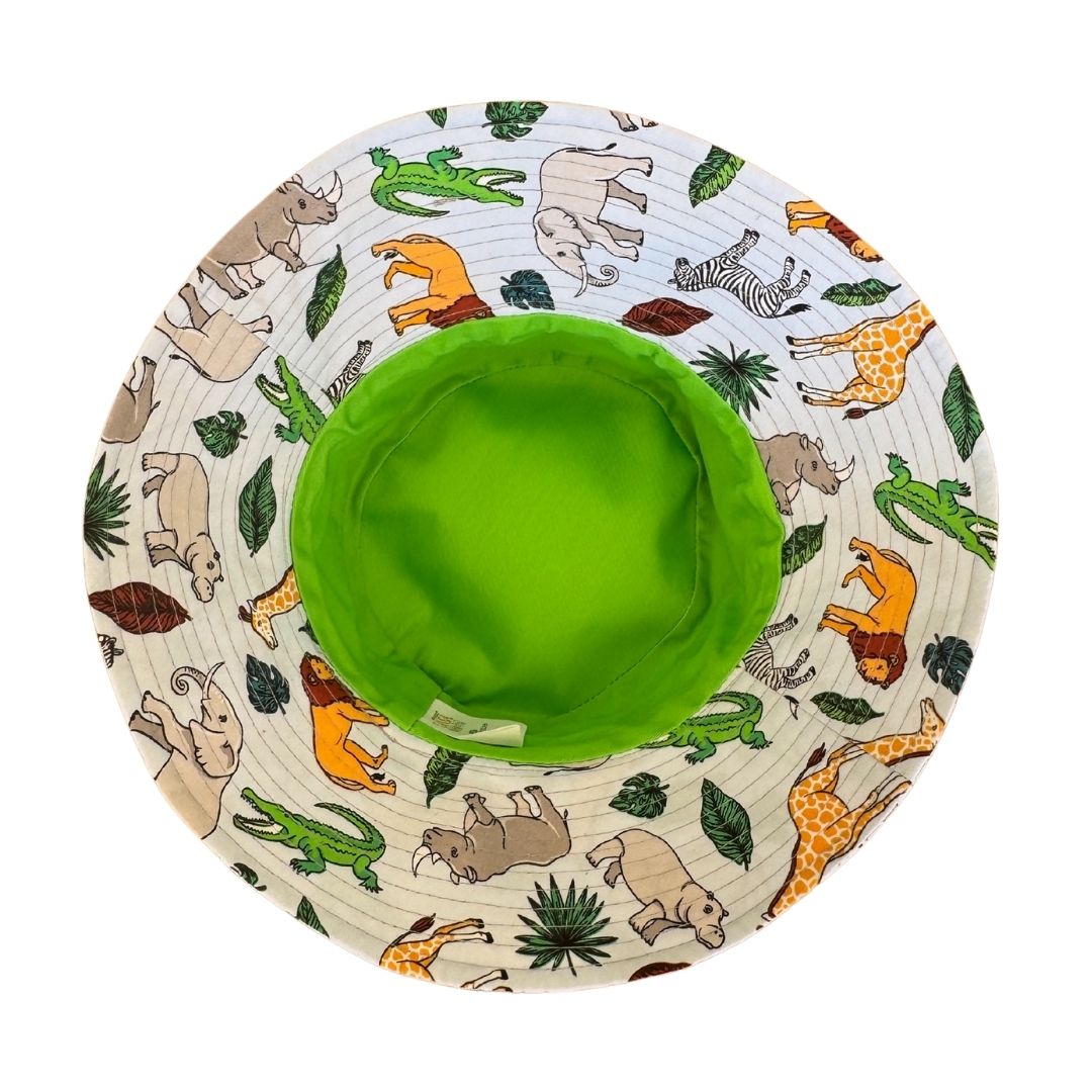 Boys Baby Blue Safari Bucket Hat - 7cm Brim, Cotton Blend